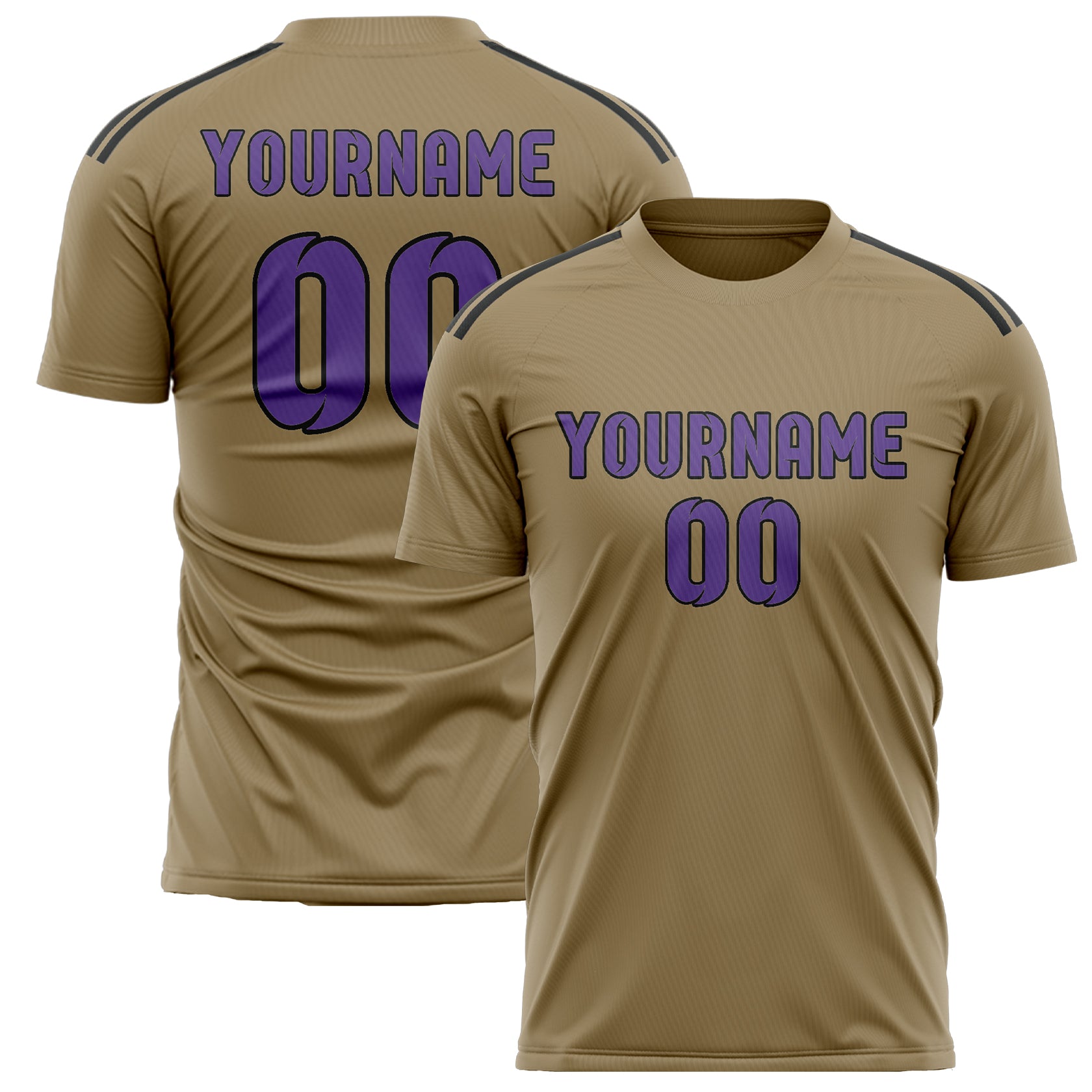 Custom Light Khaki Light Purple Soccer Jersey