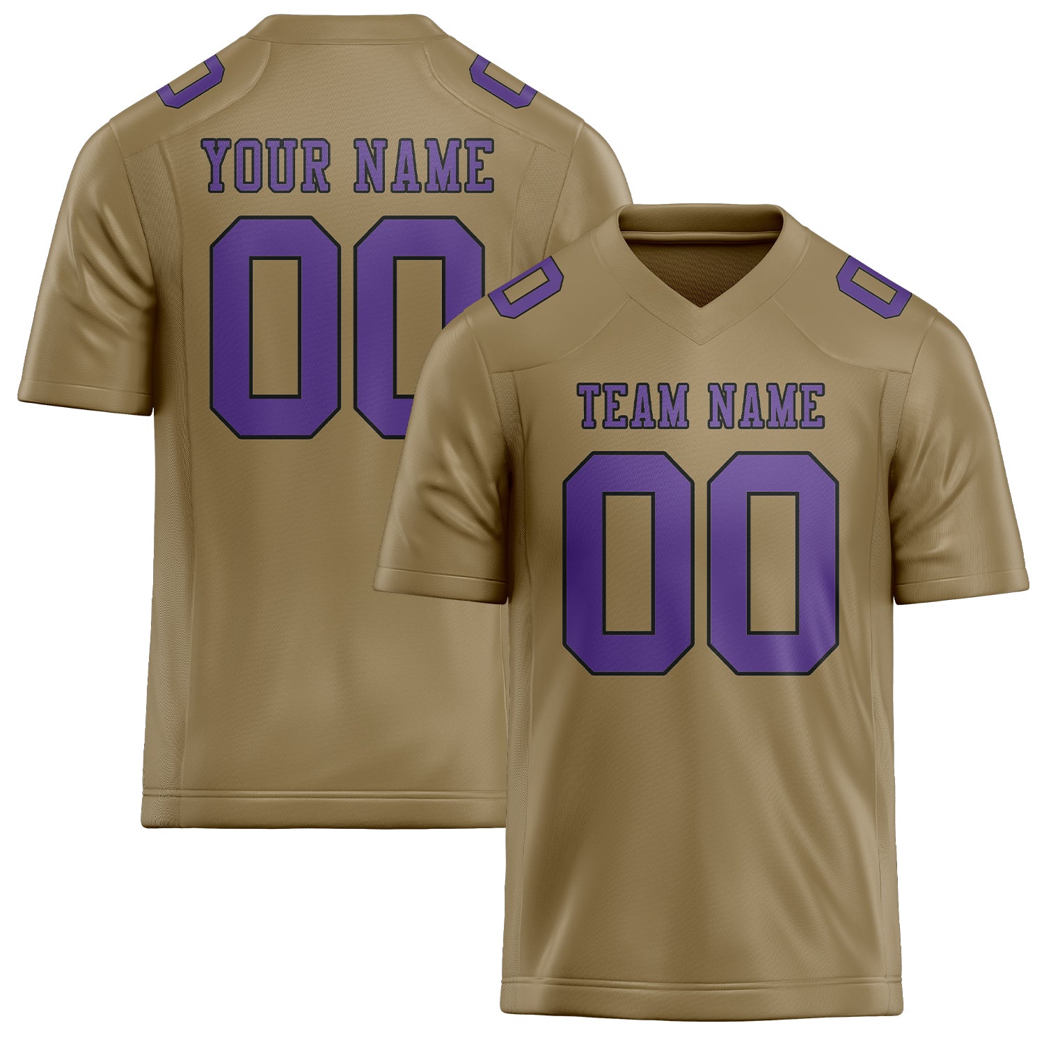 Custom Light Khaki Light Purple Football Jersey