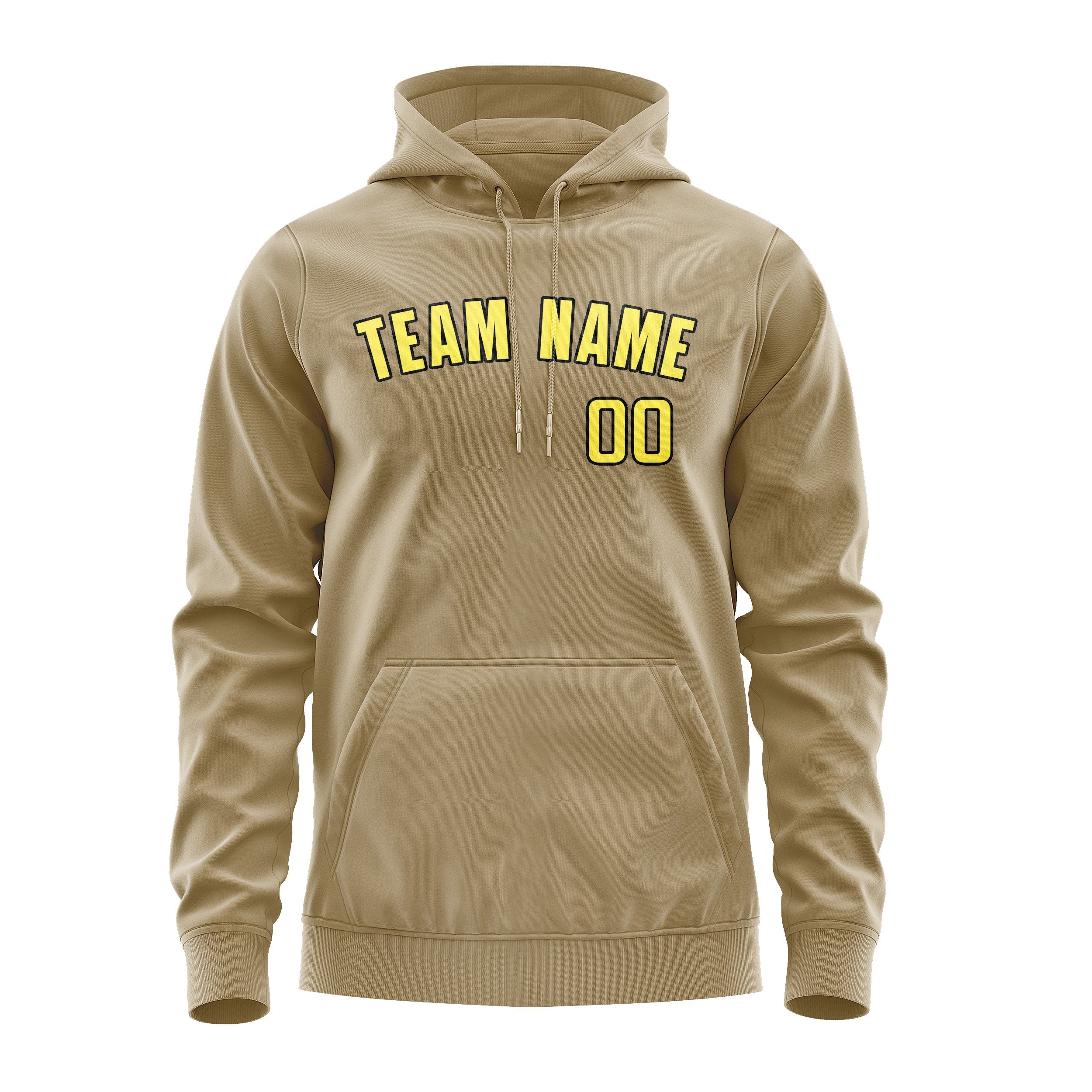 Custom Light Khaki Light Yellow Hoodie