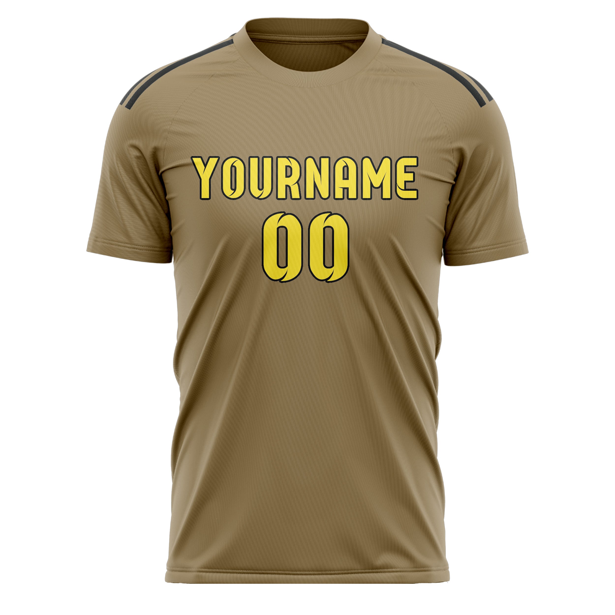 Custom Light Khaki Light Yellow Soccer Jersey