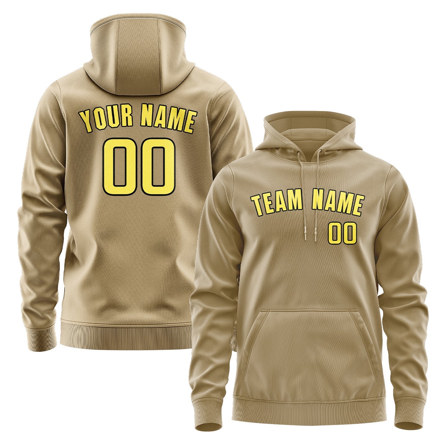 Custom Light Khaki Light Yellow Hoodie