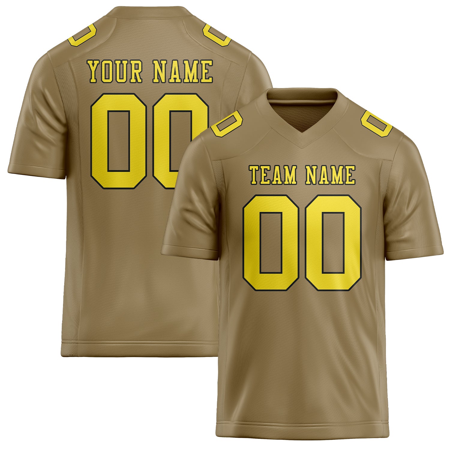 Custom Light Khaki Light Yellow Football Jersey