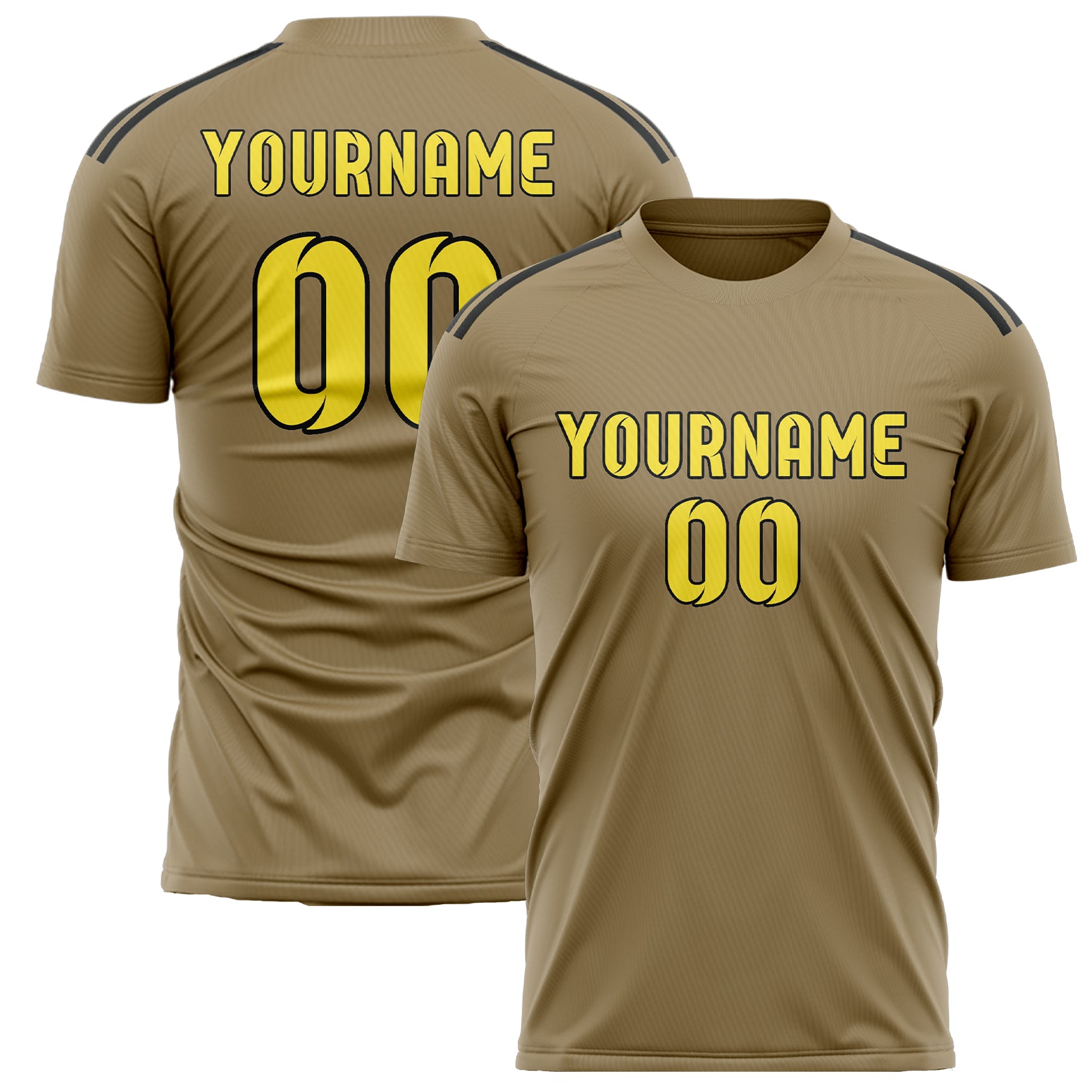 Custom Light Khaki Light Yellow Soccer Jersey