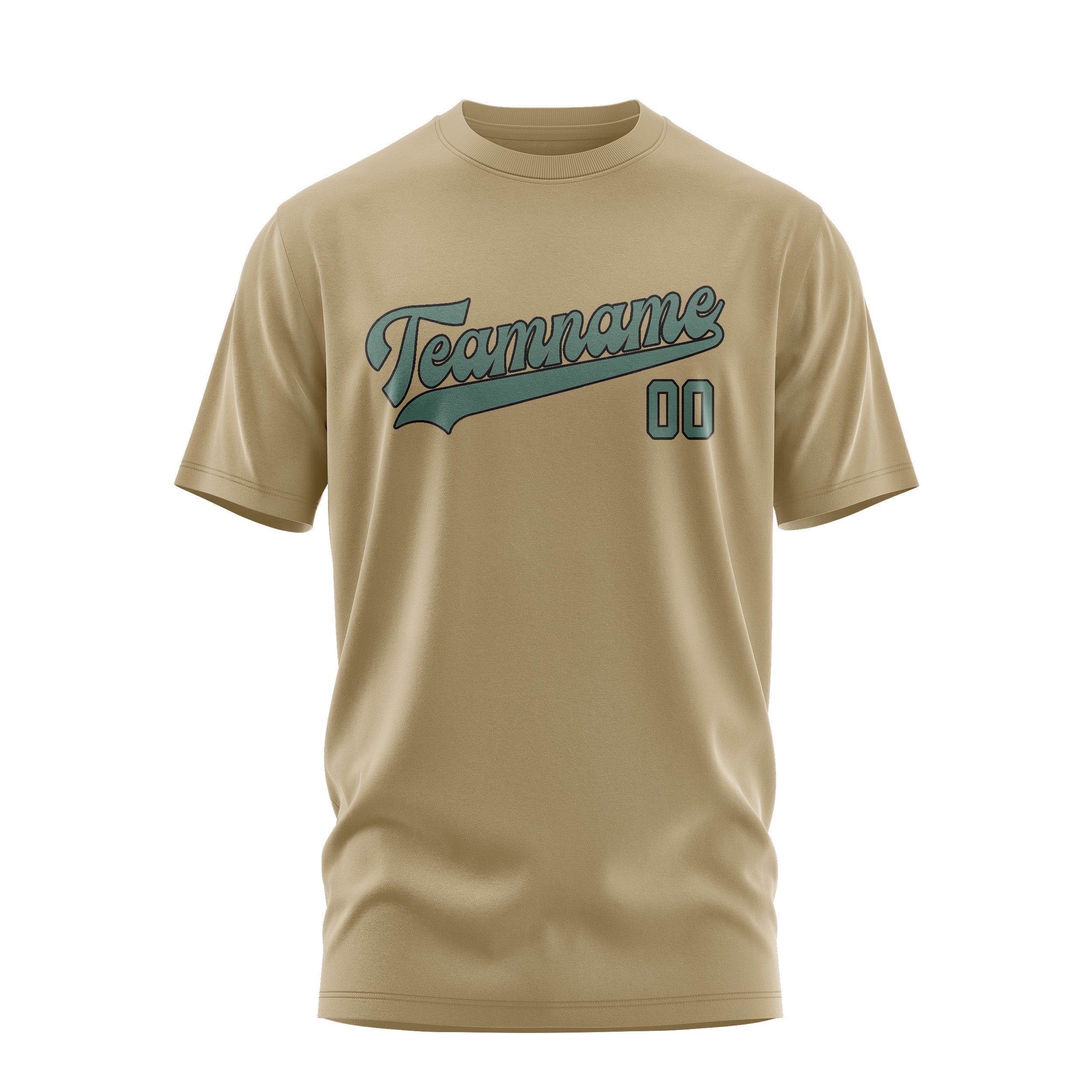Custom Light Khaki Blue Green T-Shirt