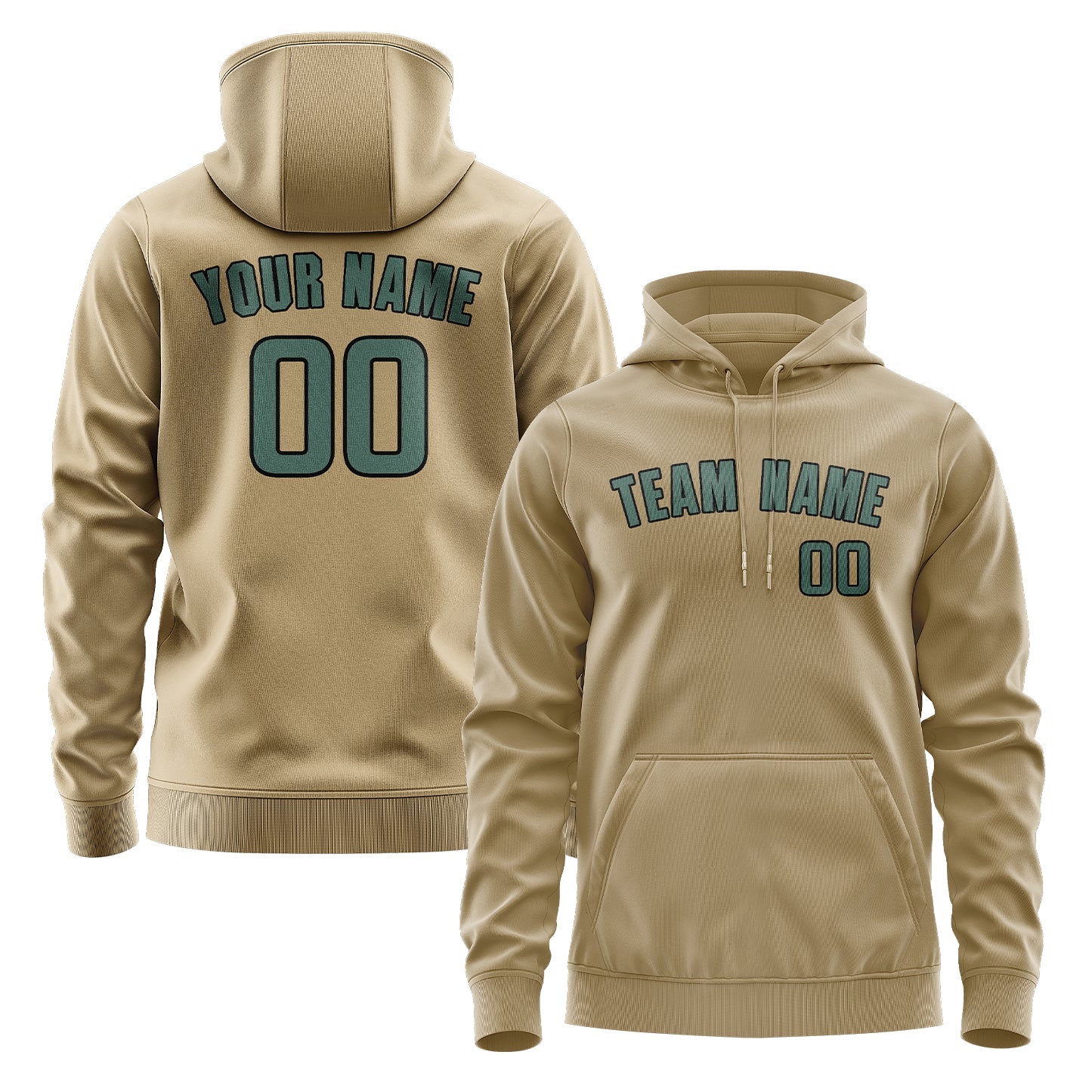 Custom Light Khaki Blue Green Hoodie