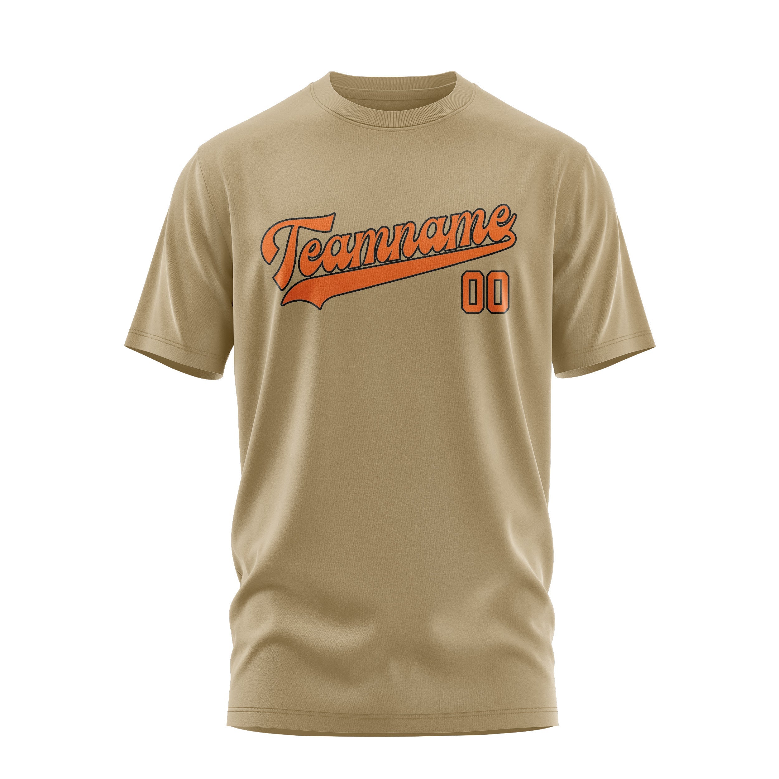 Custom Light Khaki Orange T-Shirt