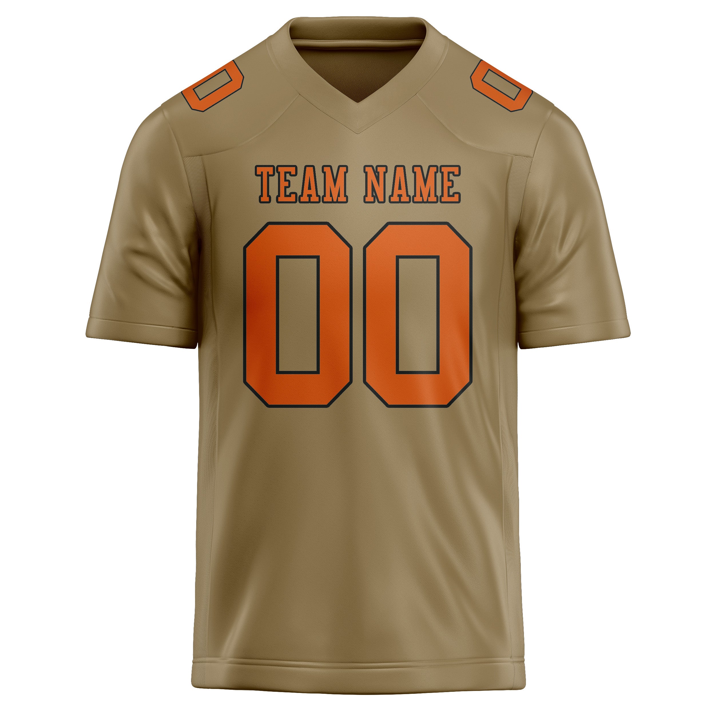Custom Light Khaki Orange Football Jersey
