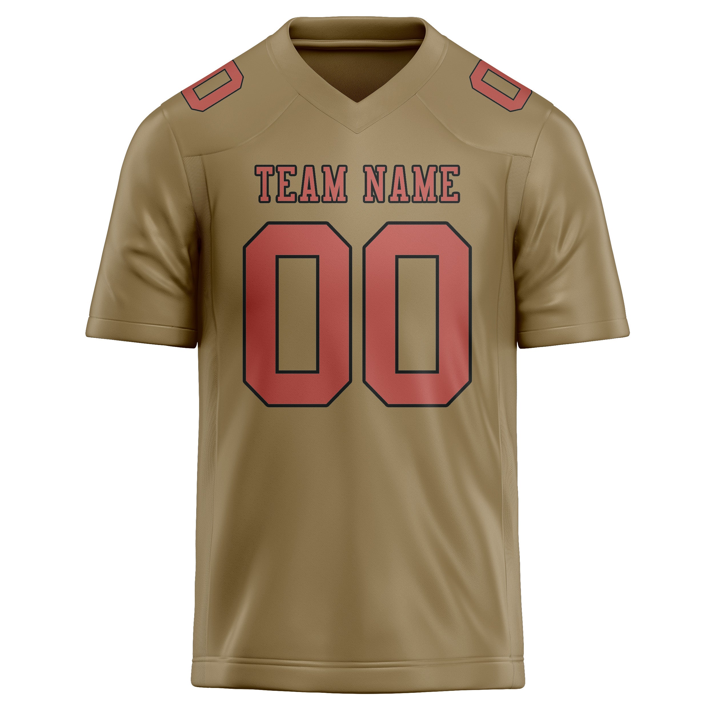 Custom Light Khaki Copper Rose Football Jersey