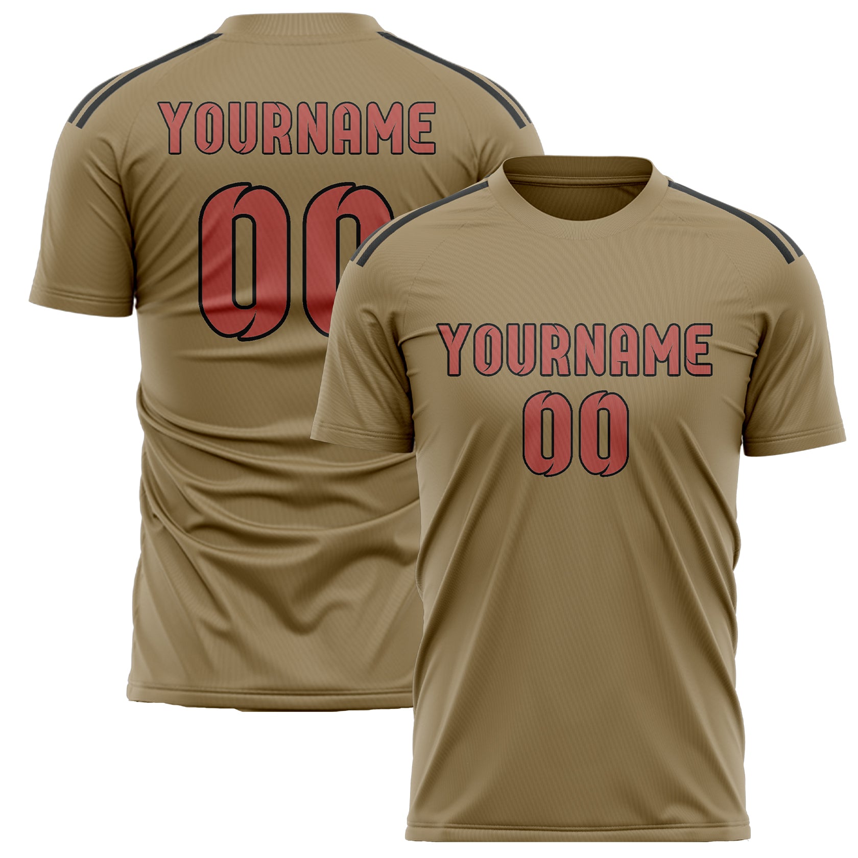 Custom Light Khaki Copper Rose Soccer Jersey