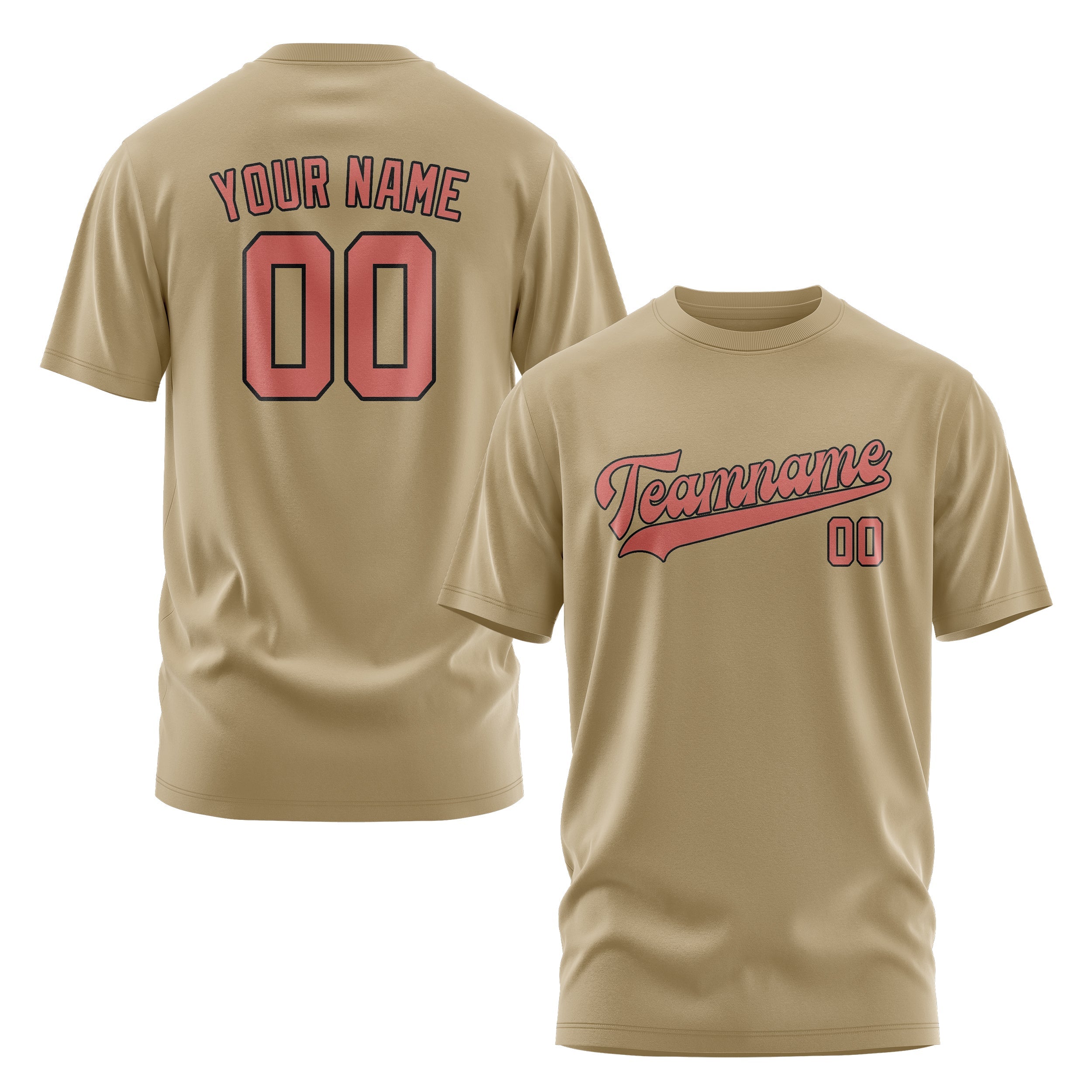 Custom Light Khaki Copper Rose T-Shirt