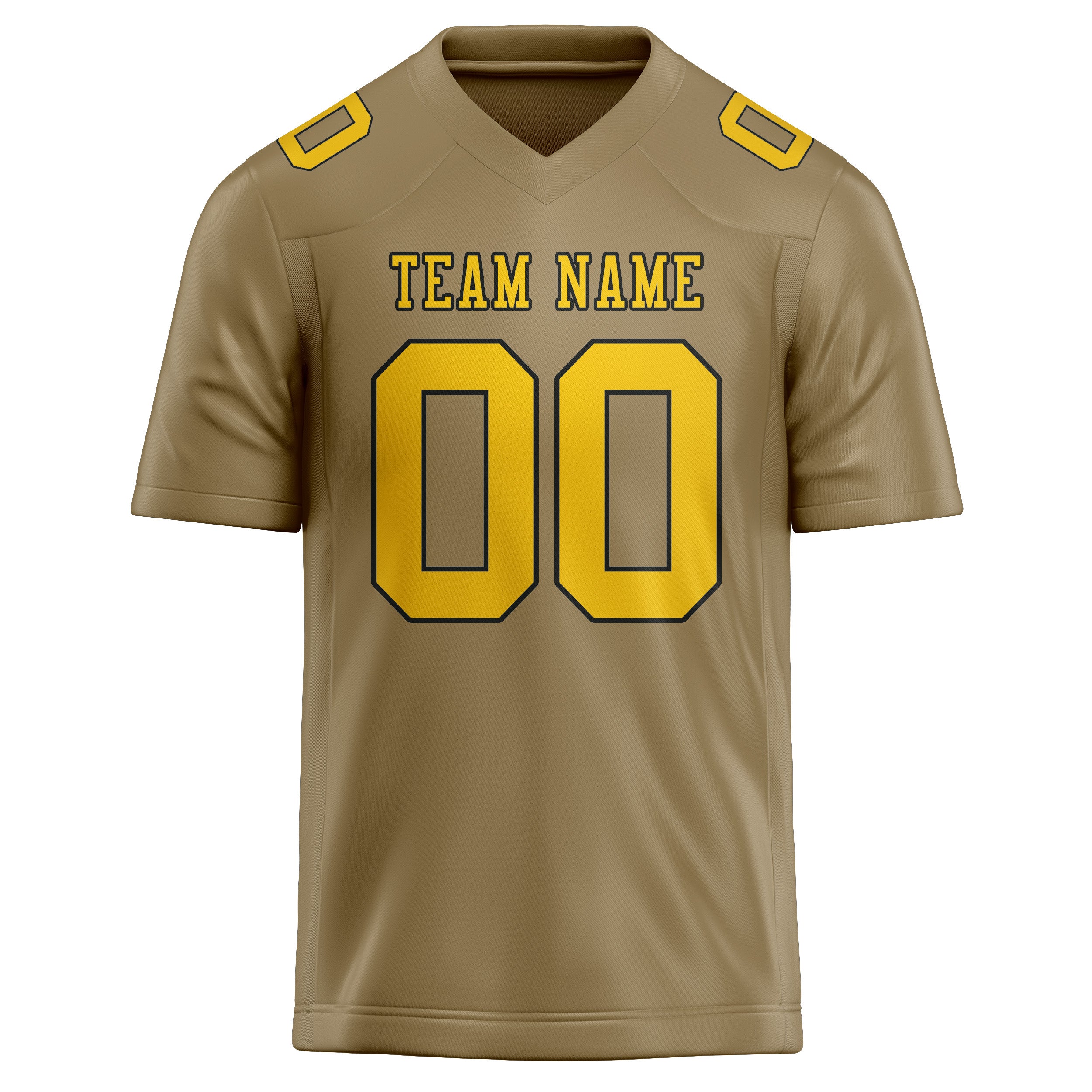 Custom Light Khaki Gold Football Jersey