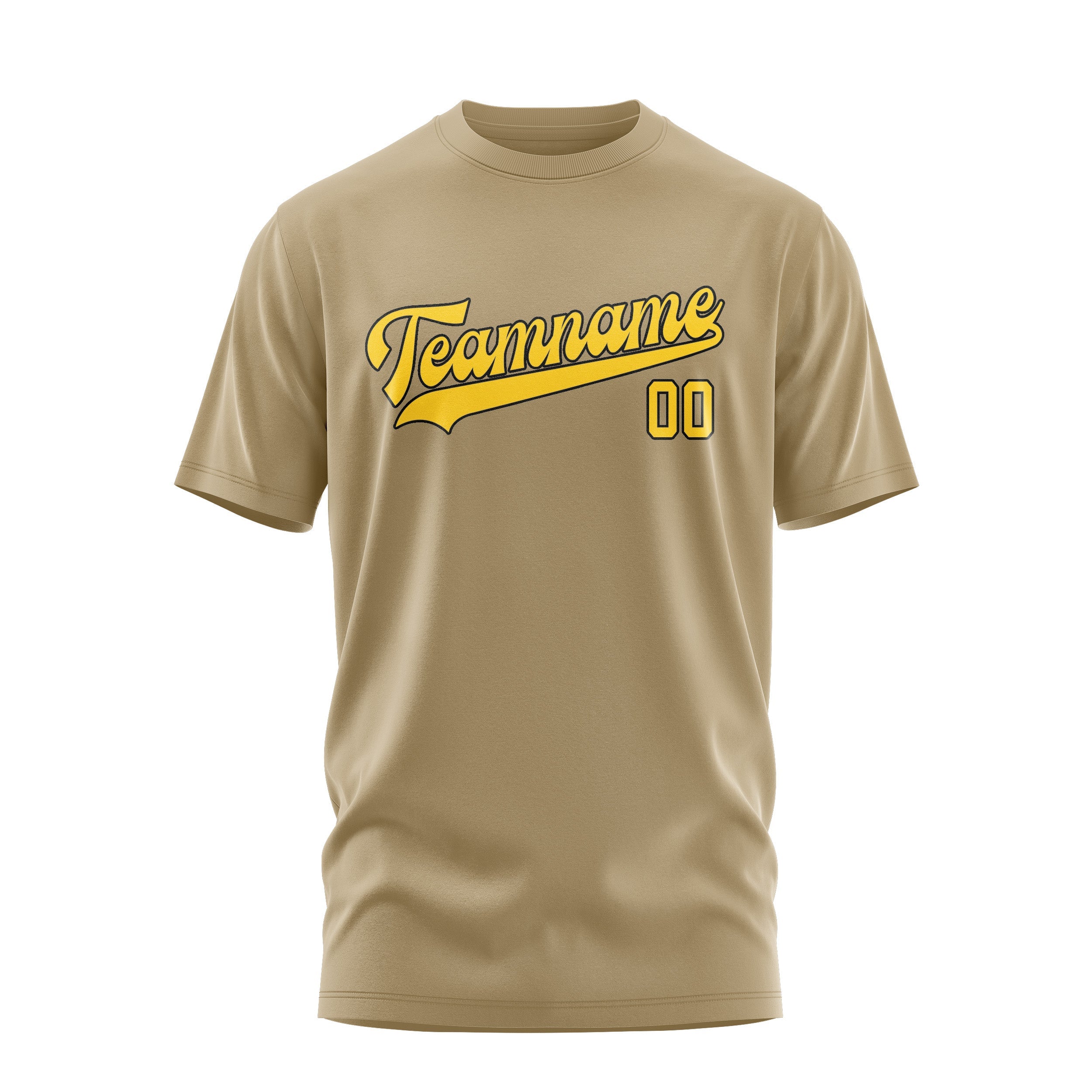 Custom Light Khaki Gold T-Shirt