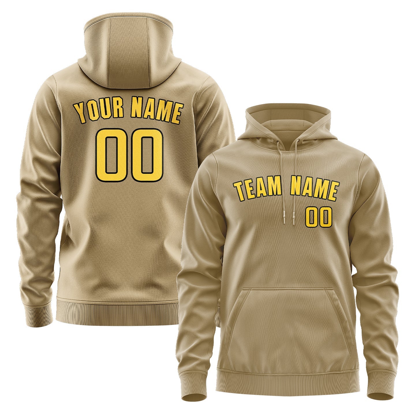 Custom Light Khaki Gold Hoodie