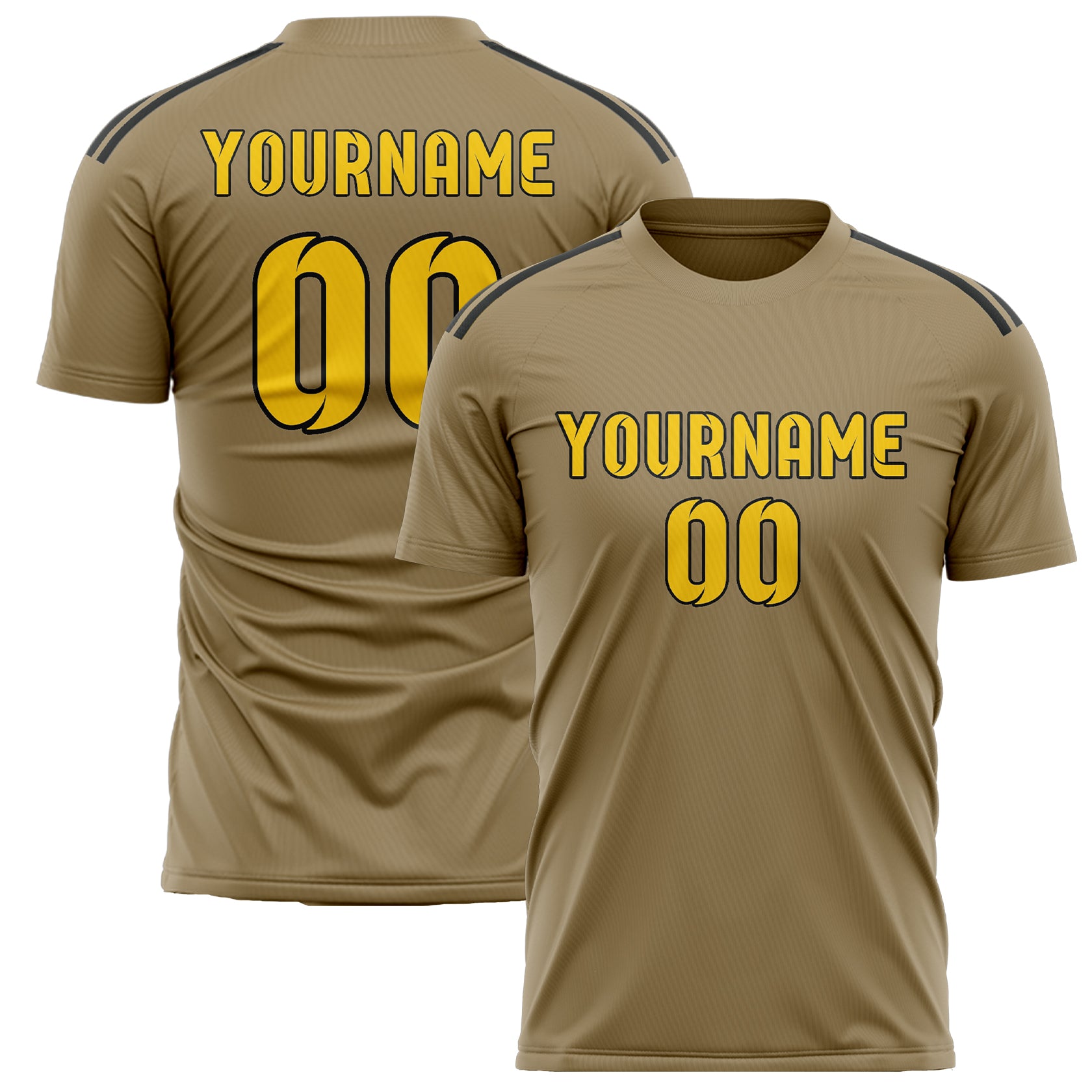 Custom Light Khaki Gold Soccer Jersey