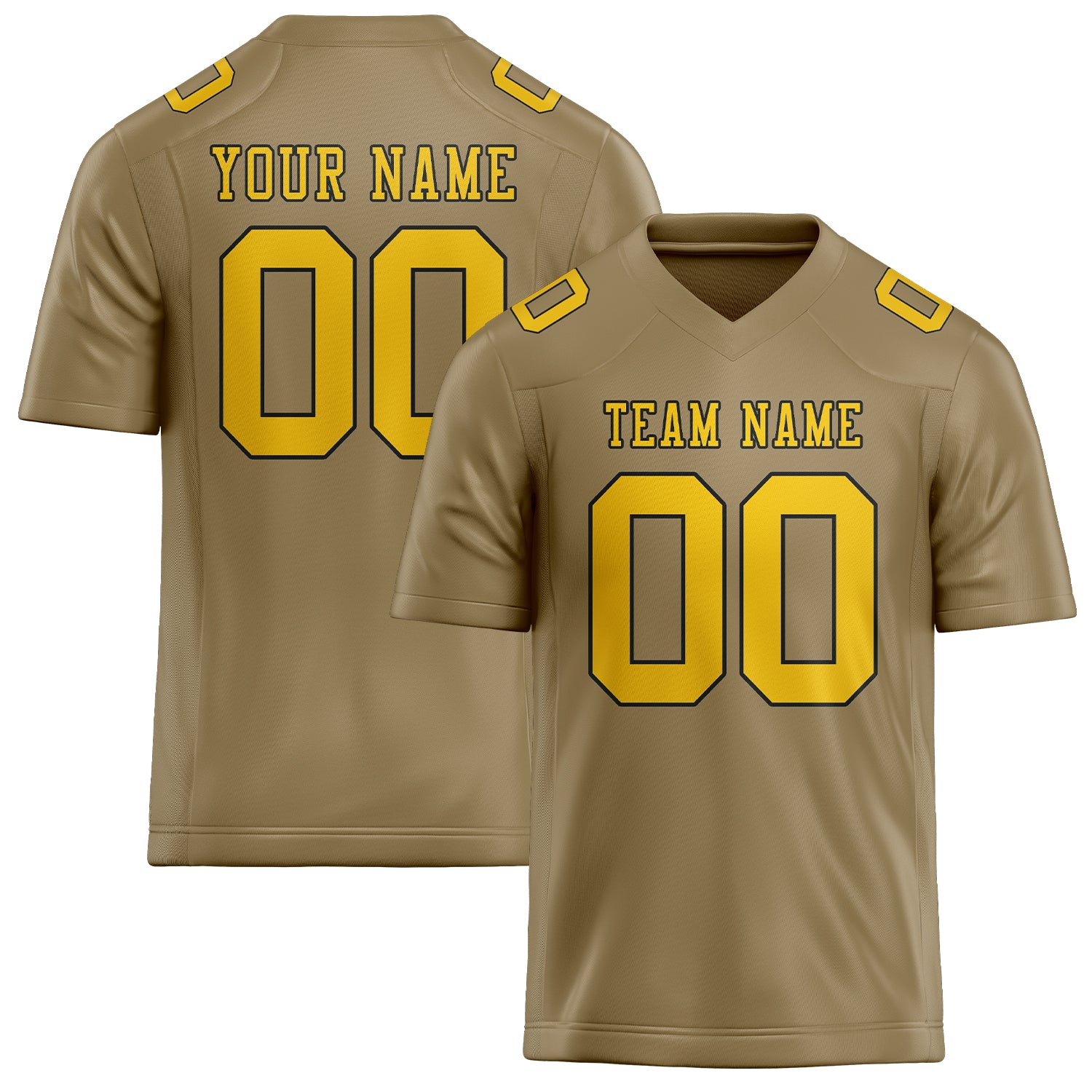 Custom Light Khaki Gold Football Jersey