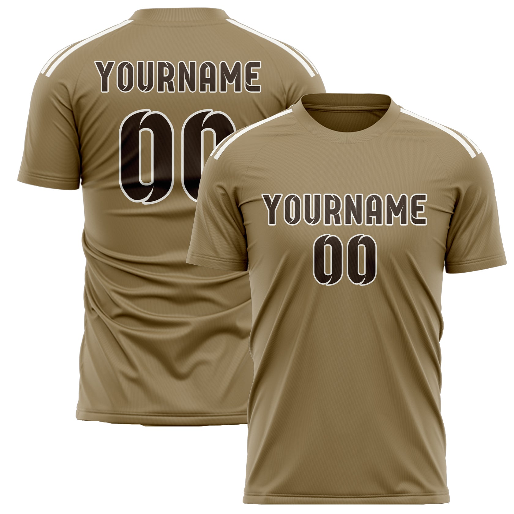 Custom Light Khaki Brown Soccer Jersey