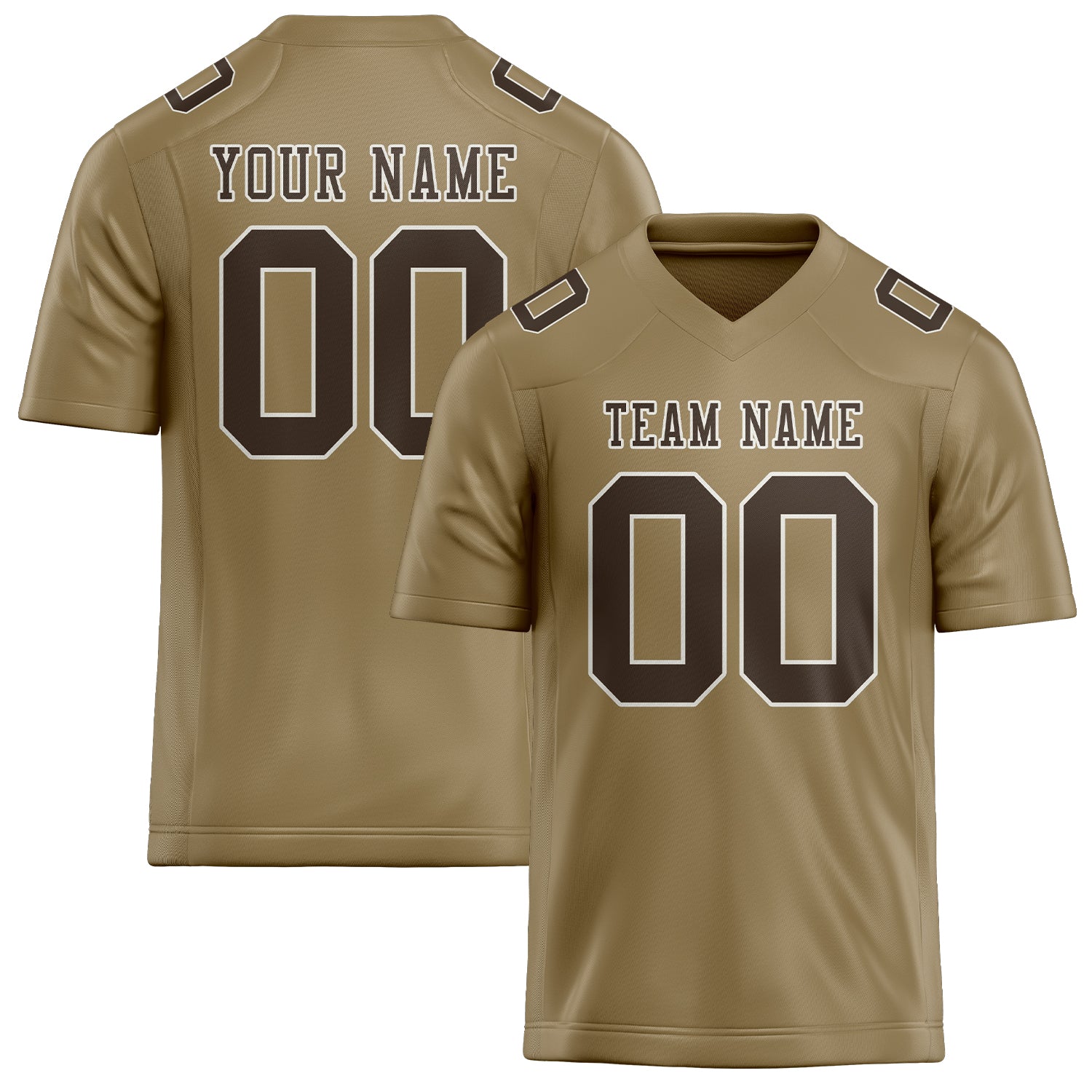 Custom Light Khaki Brown Football Jersey