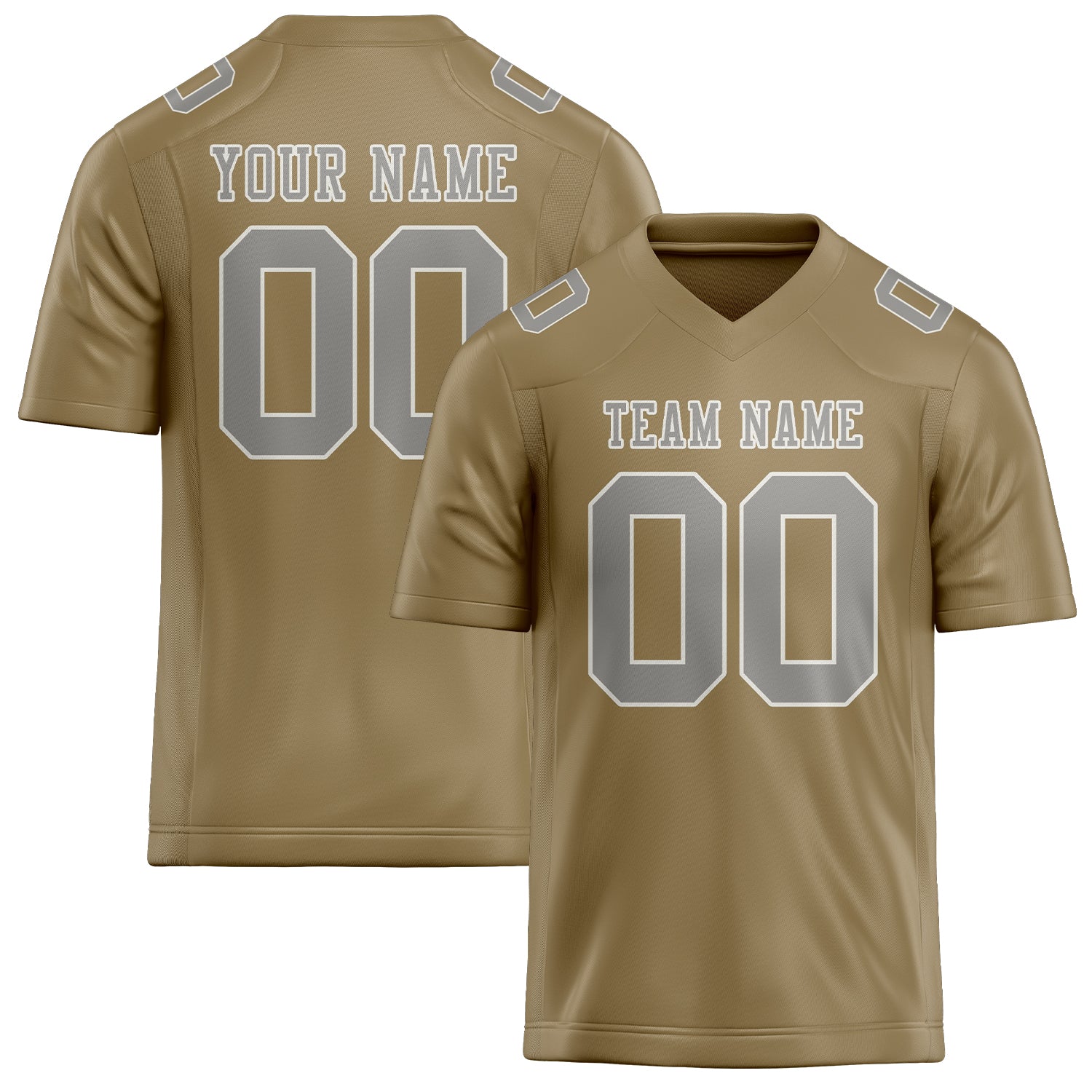 Custom Light Khaki Gray Football Jersey