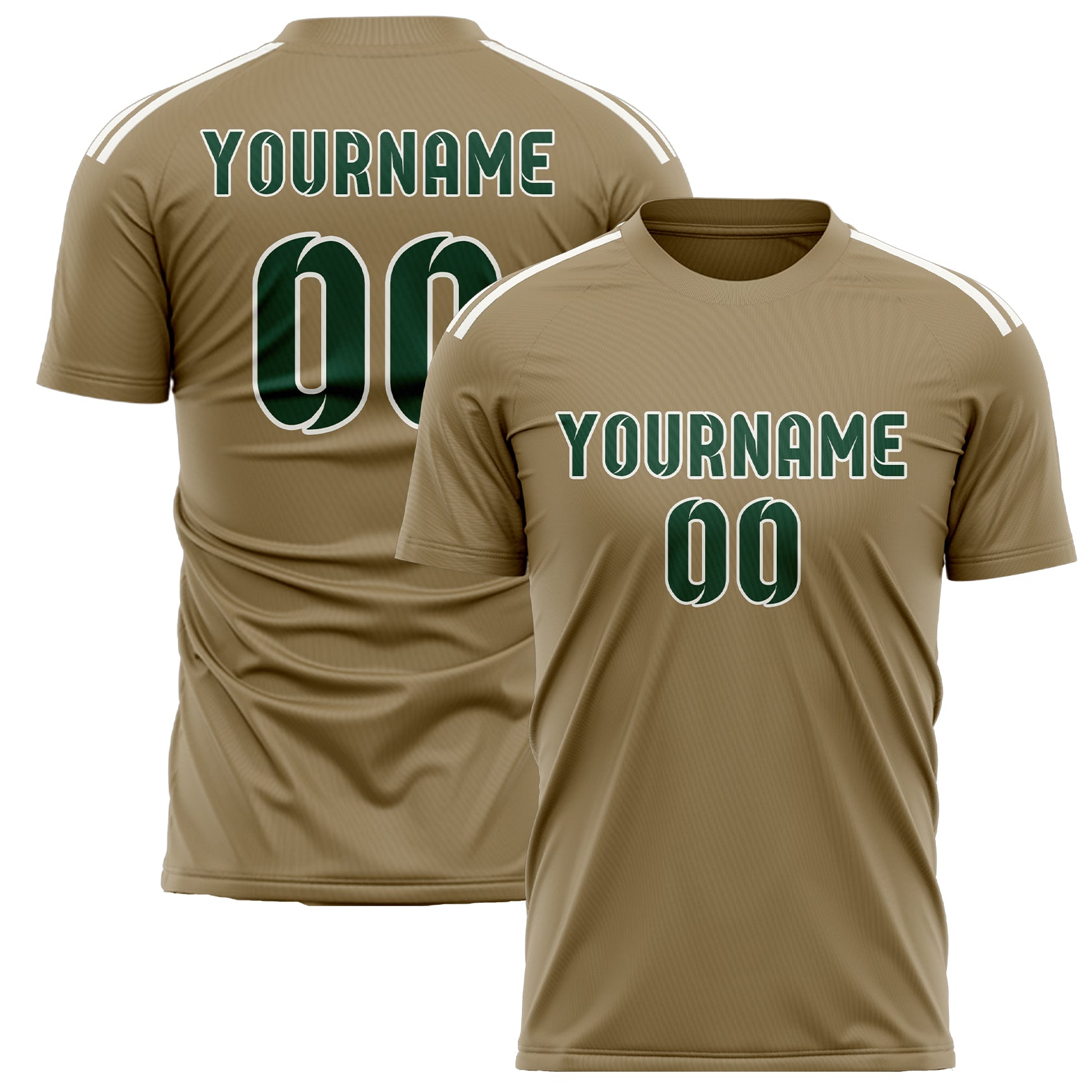 Custom Light Khaki Green Soccer Jersey