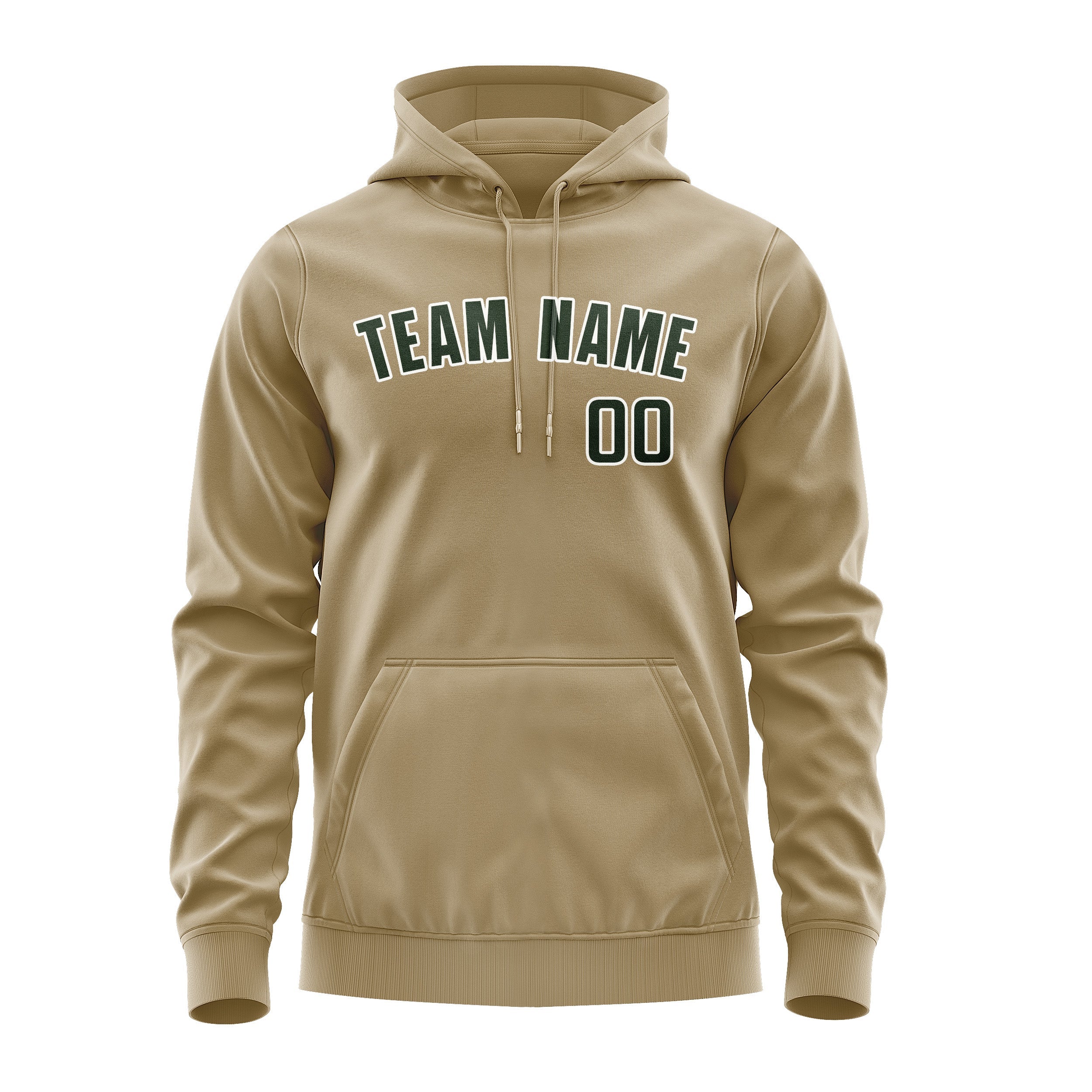 Custom Light Khaki Dark Green Hoodie