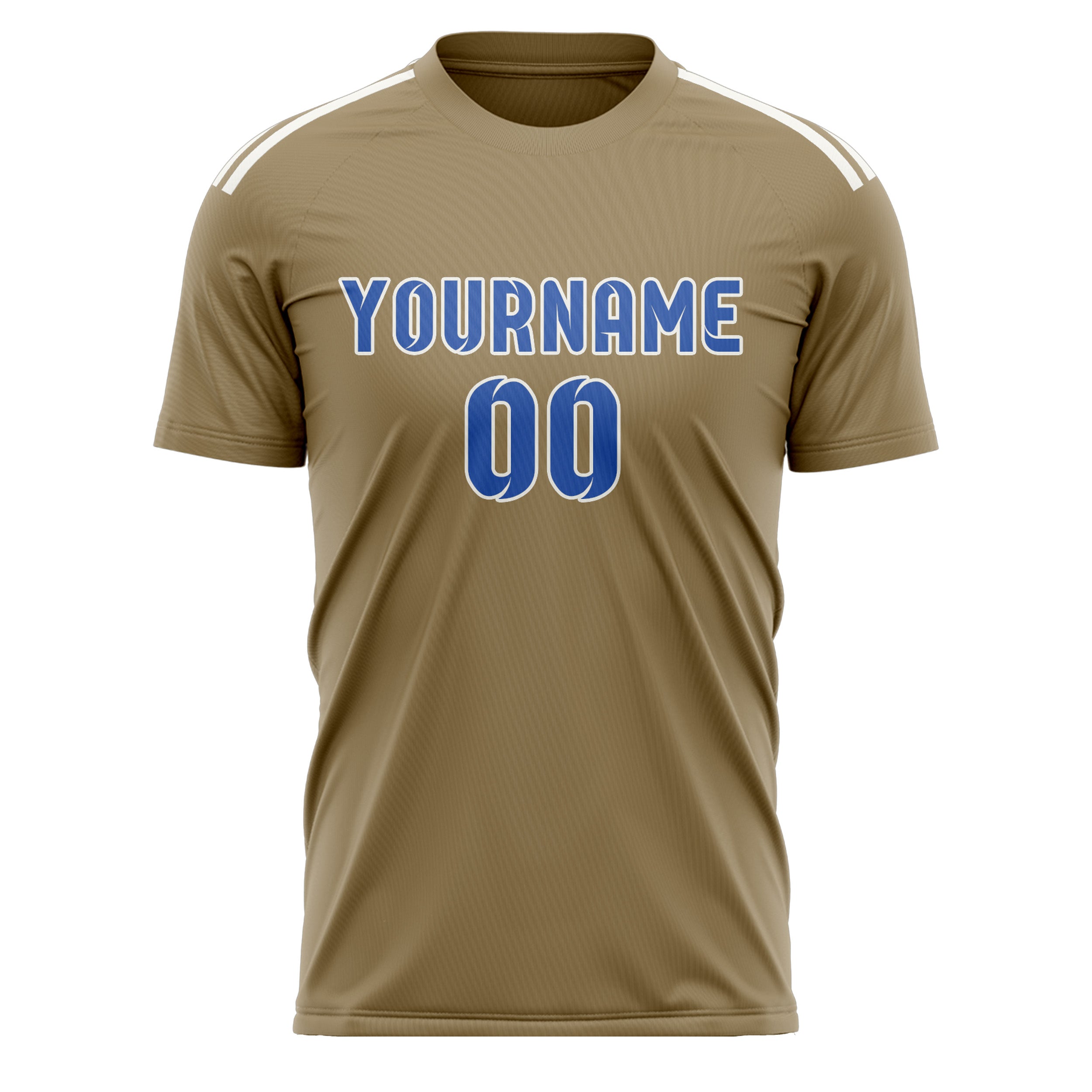 Custom Light Khaki Sky Blue Soccer Jersey