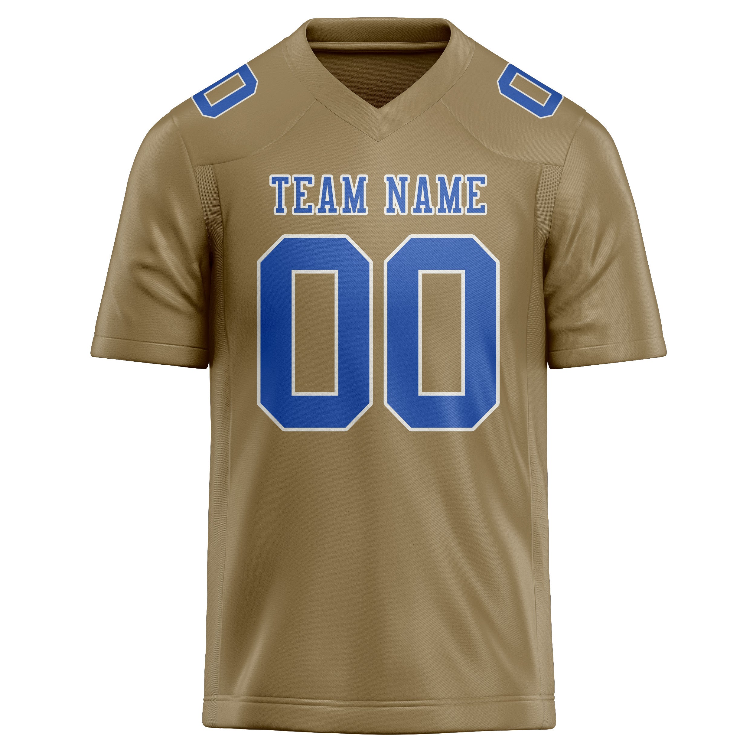 Custom Light Khaki Sky Blue Football Jersey