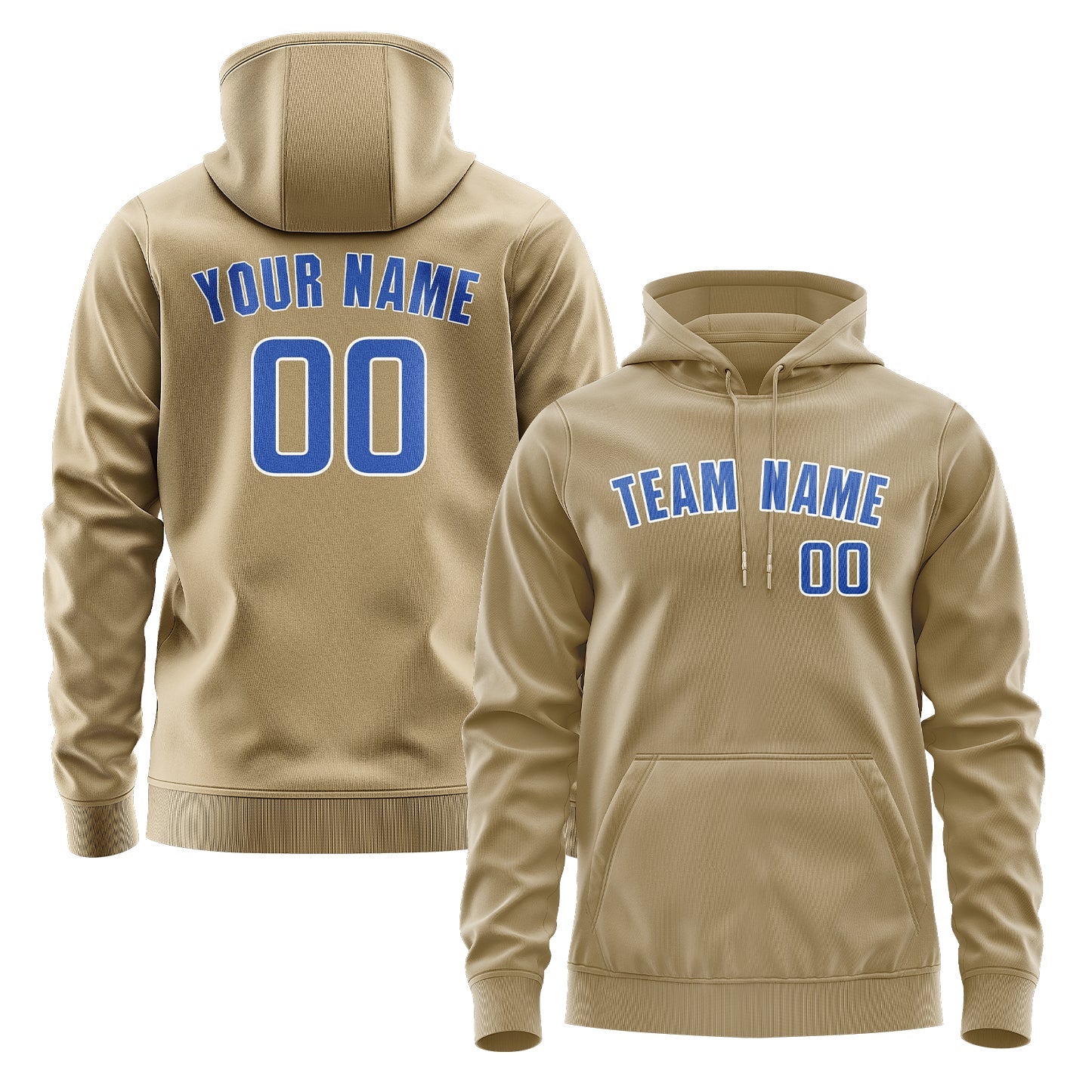 Custom Light Khaki Sky Blue Hoodie