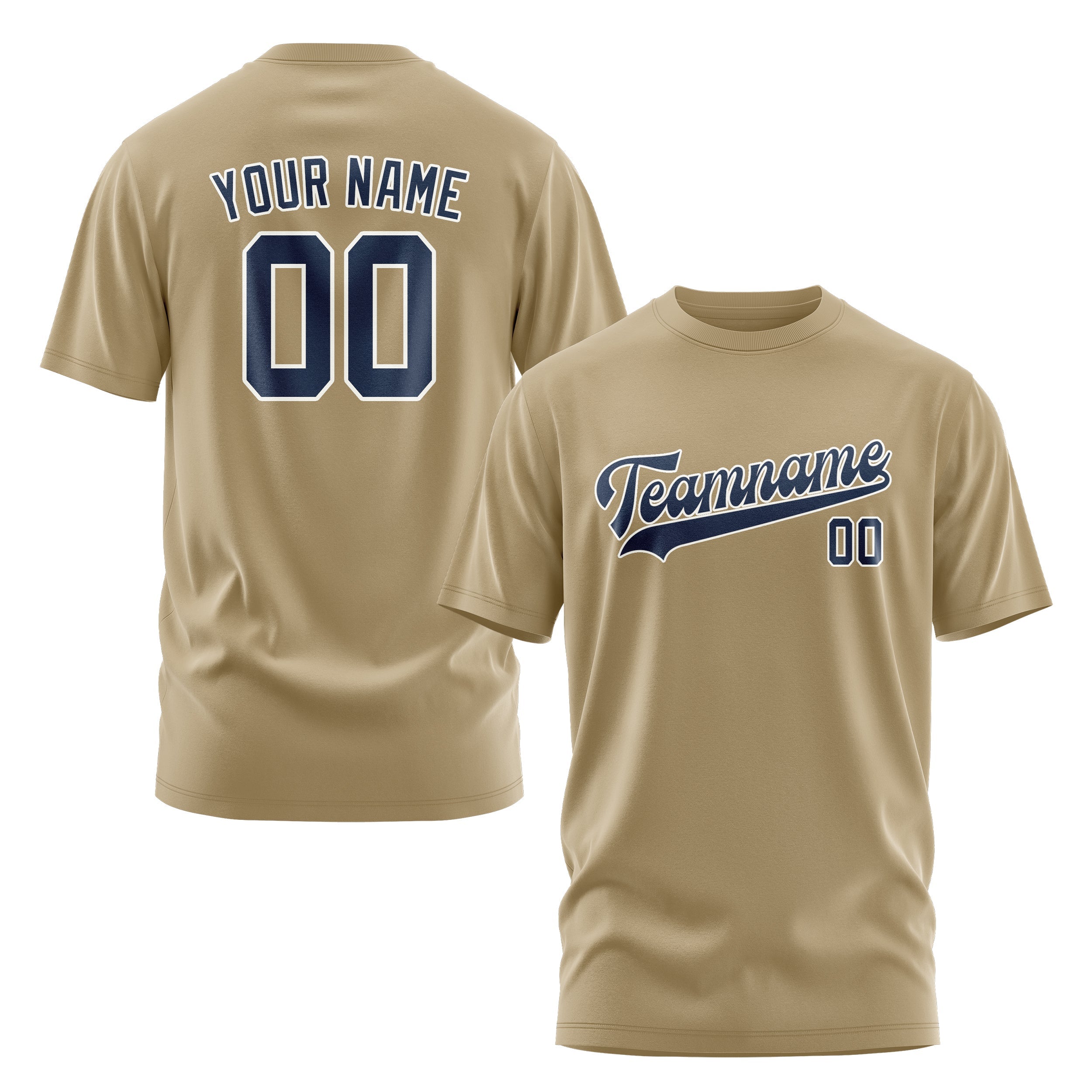 Custom Light Khaki Blue T-Shirt