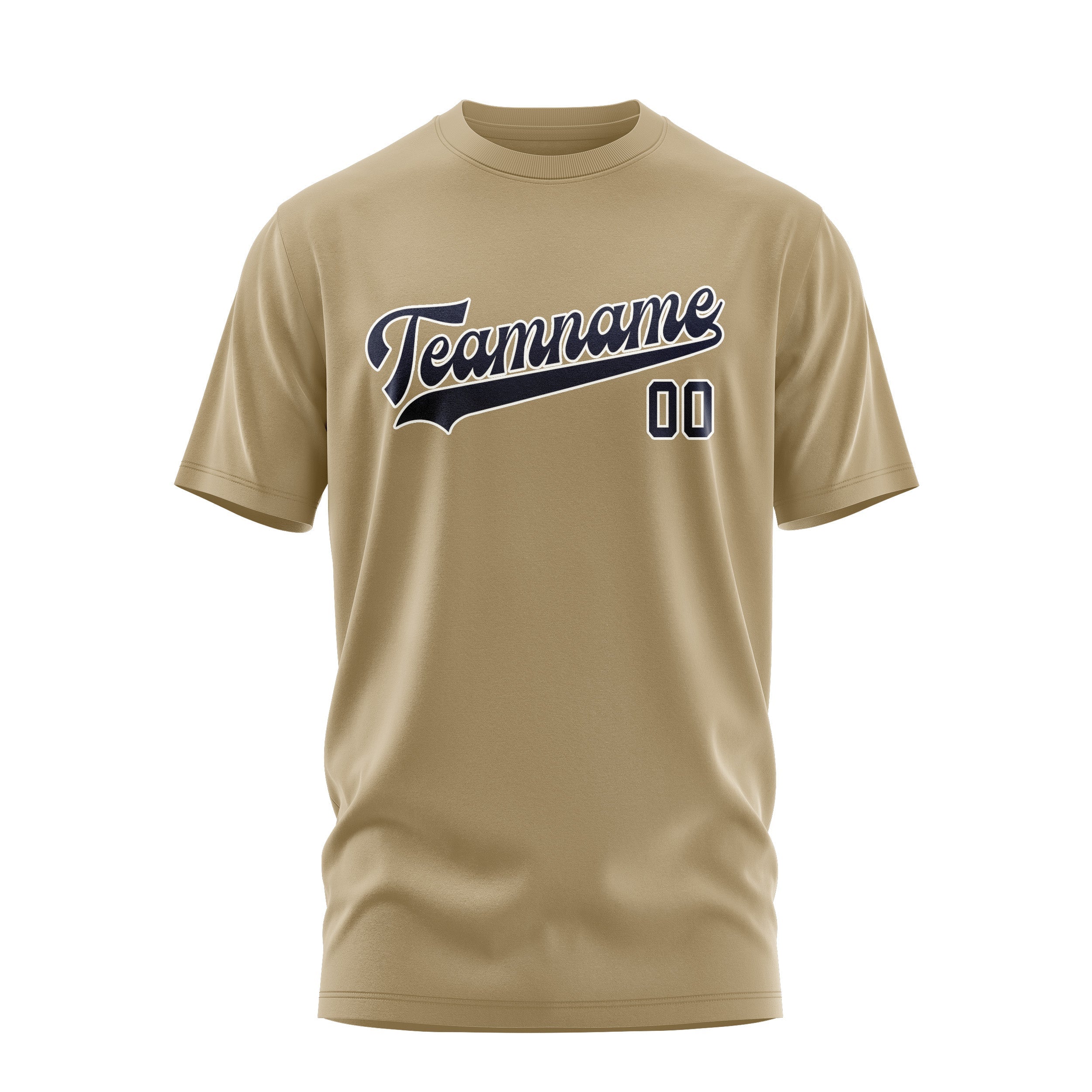 Custom Light Khaki Navy T-Shirt