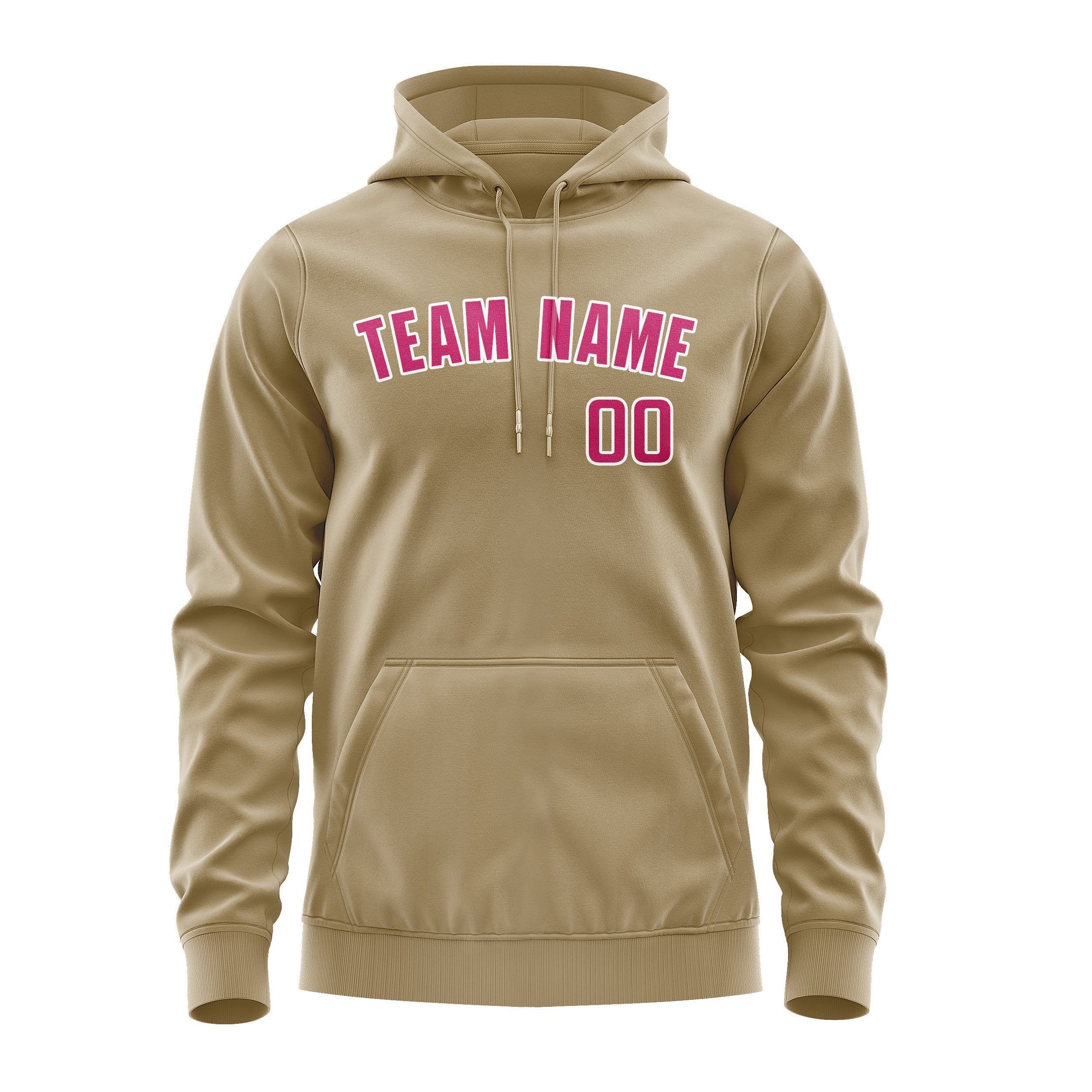 Custom Light Khaki Pink Hoodie