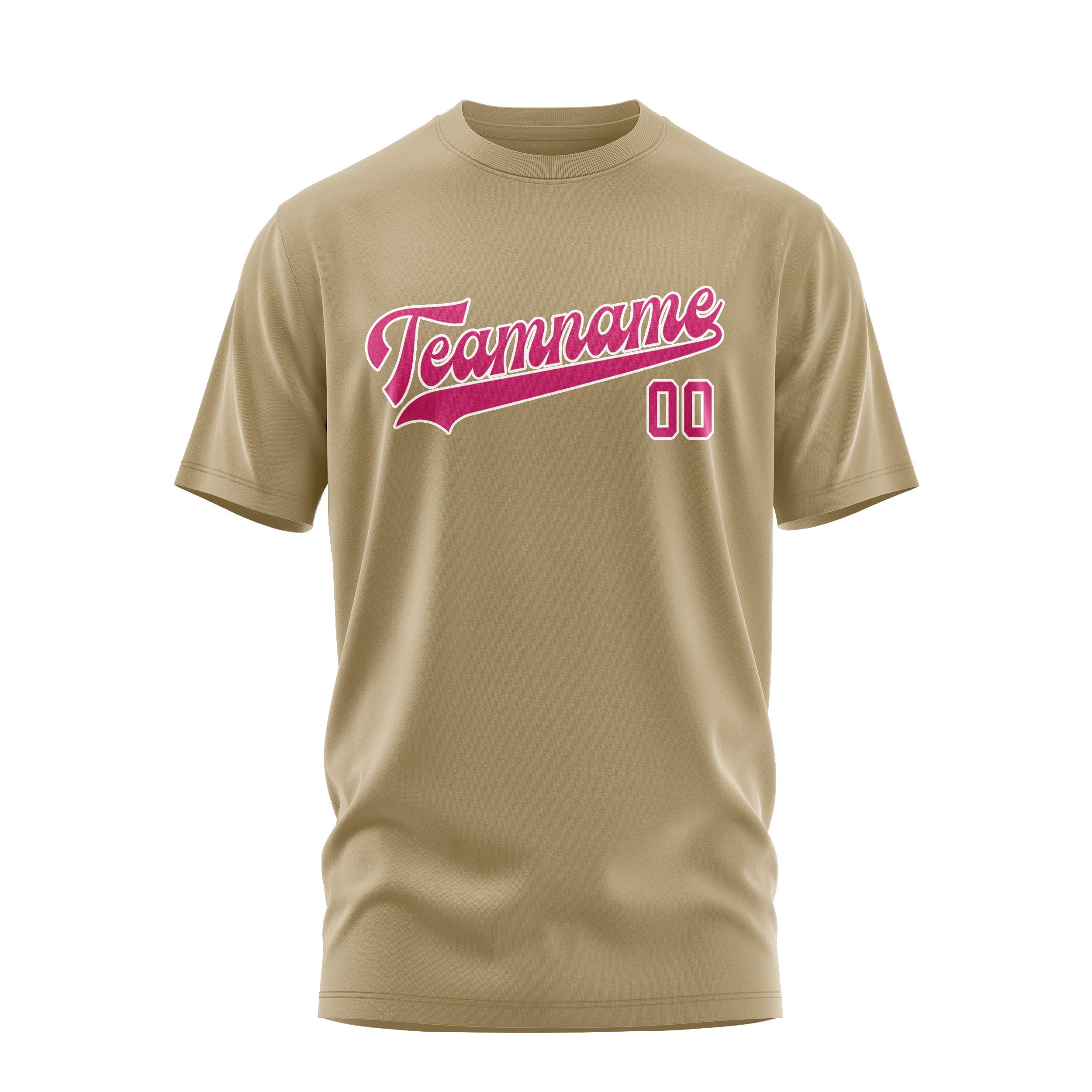 Custom Light Khaki Pink T-Shirt