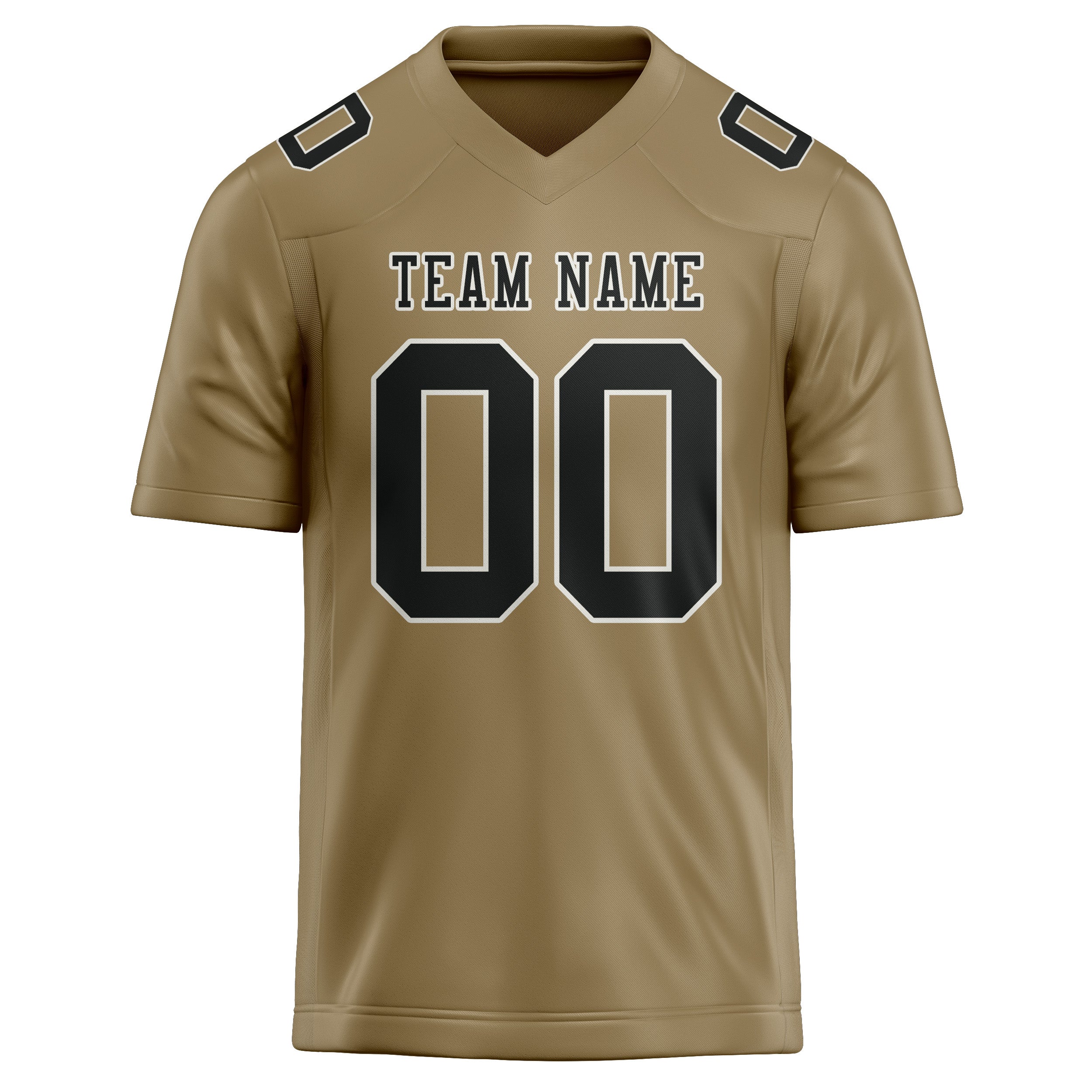 Custom Light Khaki Black Football Jersey