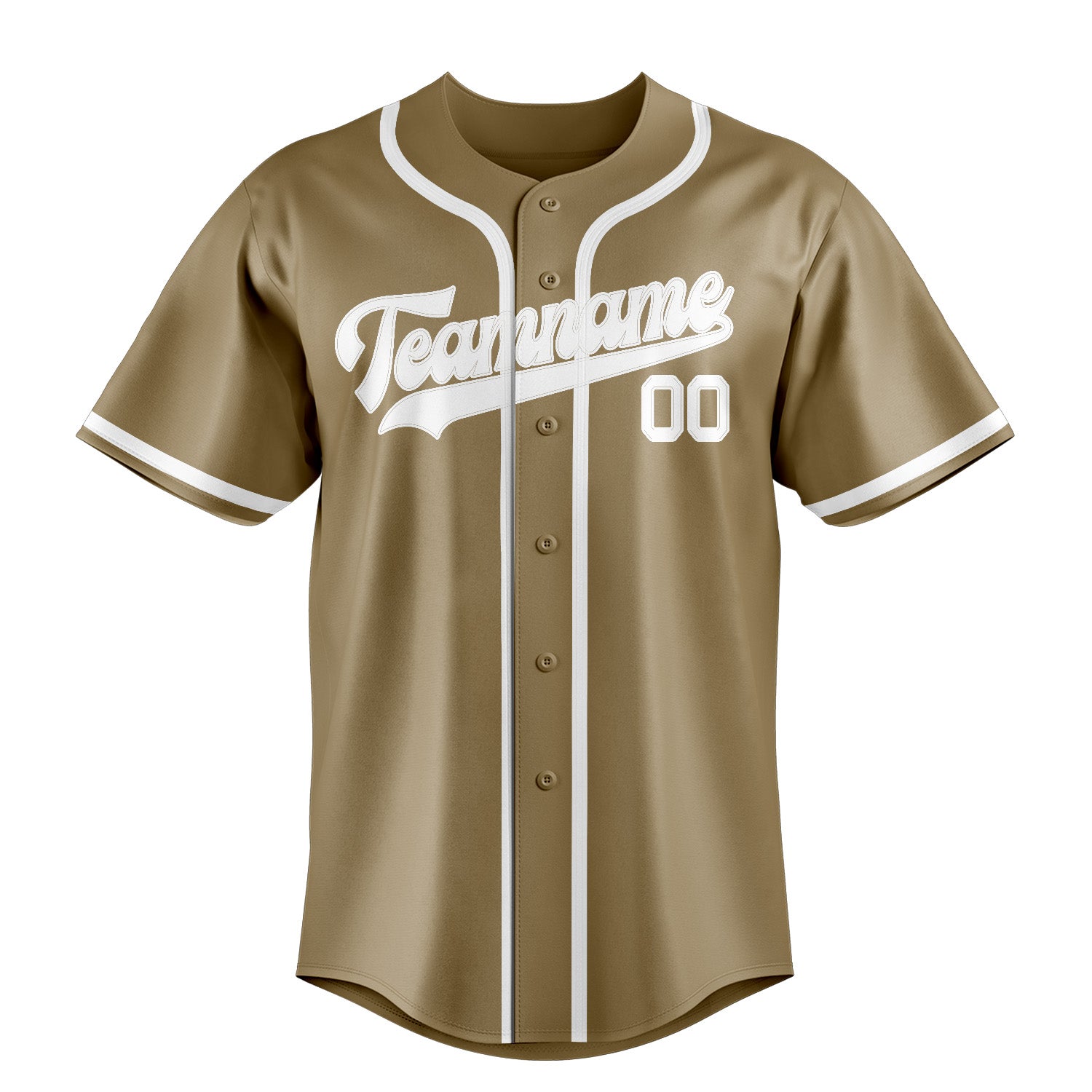 Custom Light Khaki White Baseball Jersey