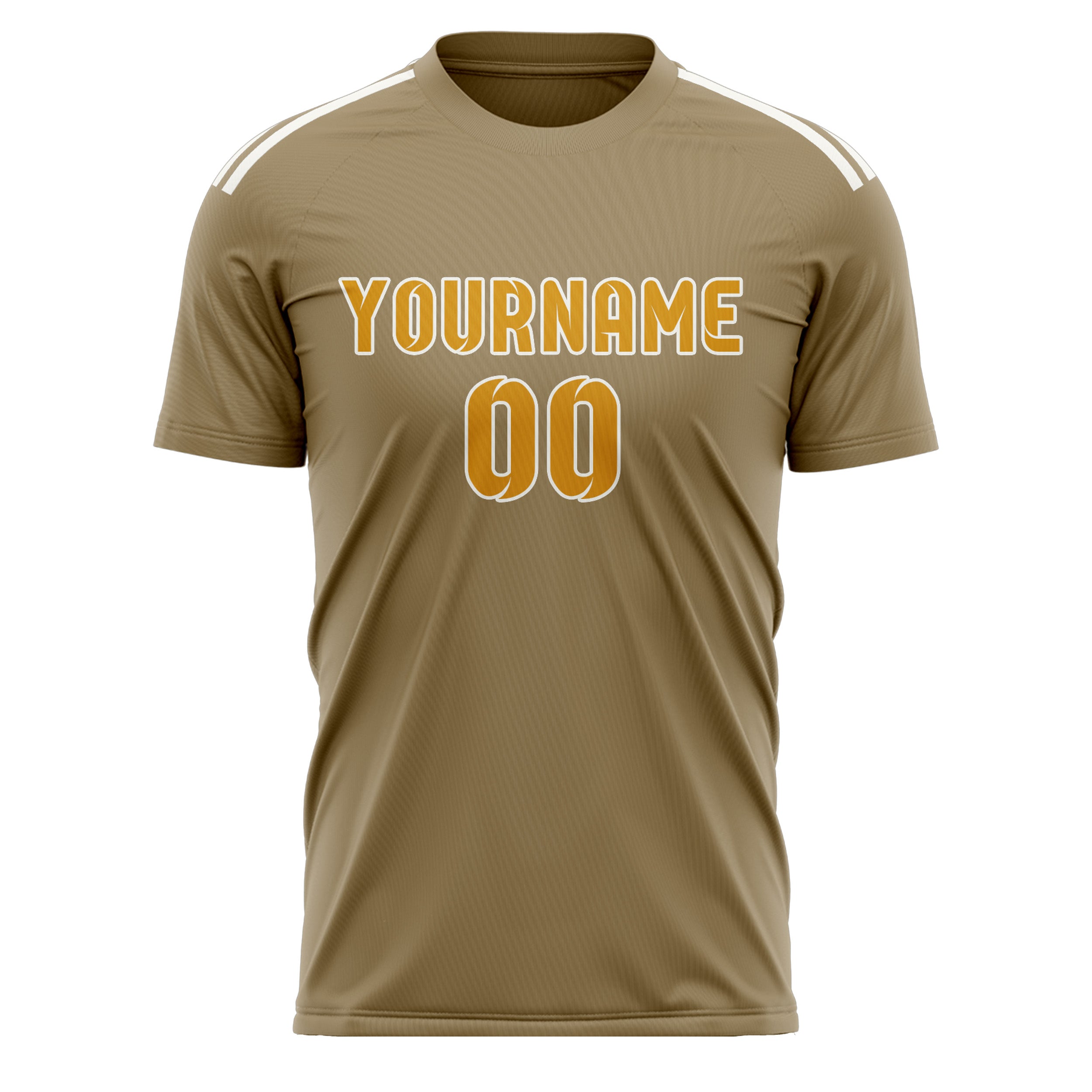 Custom Light Khaki Yellow Soccer Jersey