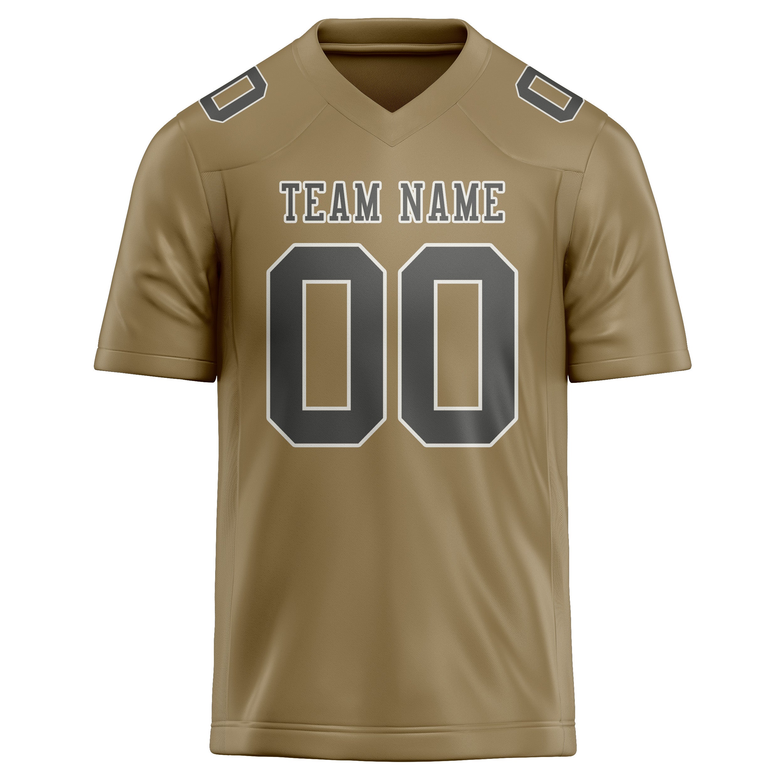 Custom Light Khaki Dark Grey Football Jersey