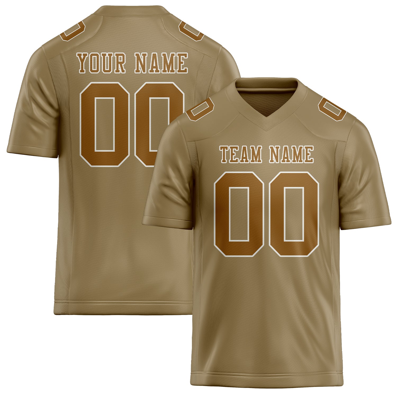 Custom Light Khaki Khaki Football Jersey