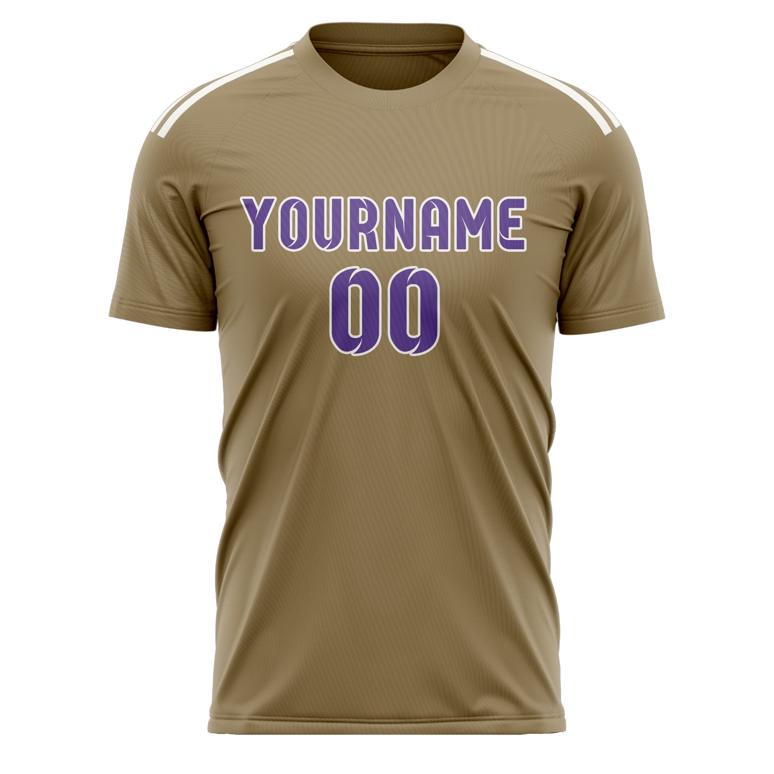 Custom Light Khaki Light Purple Soccer Jersey