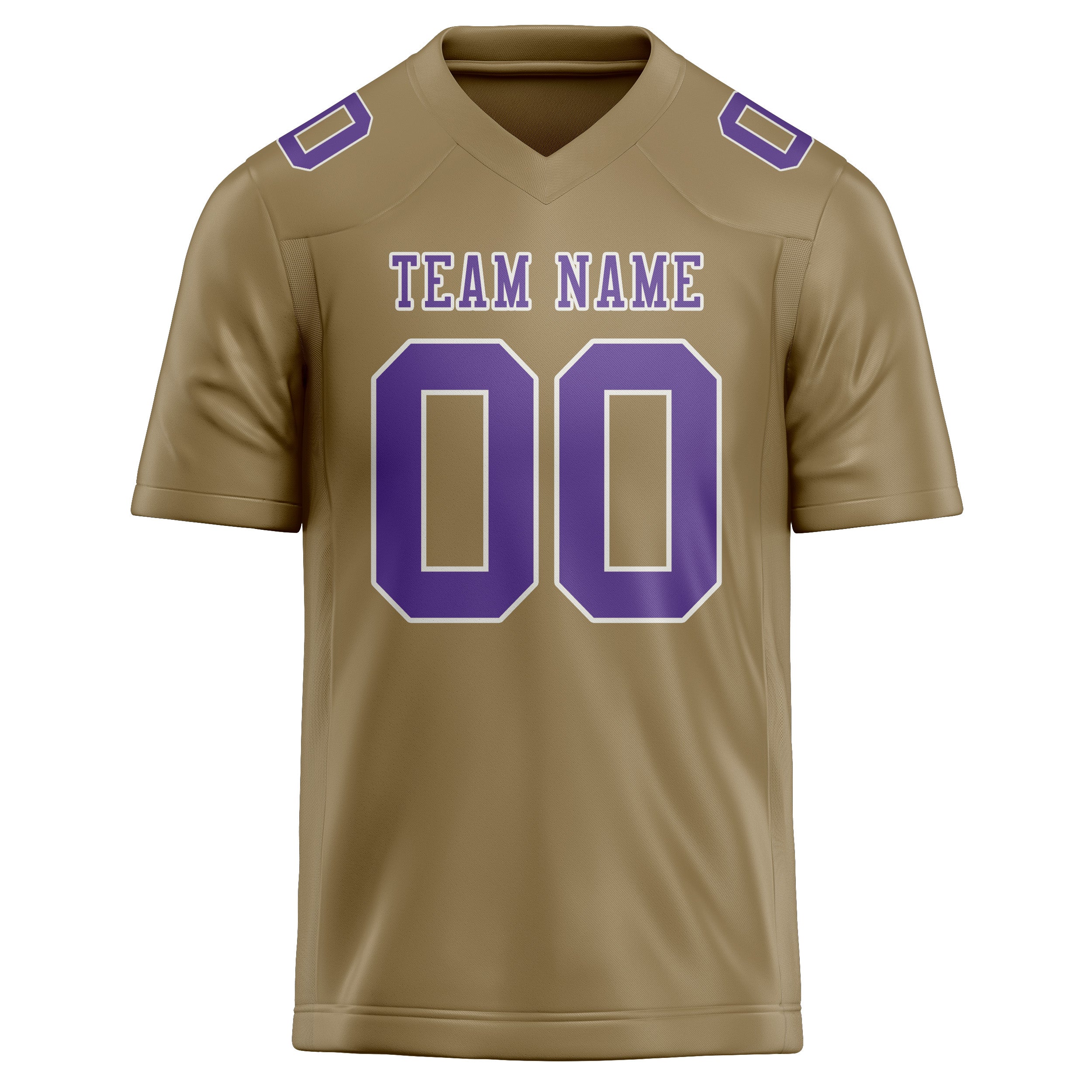 Custom Light Khaki Light Purple Football Jersey