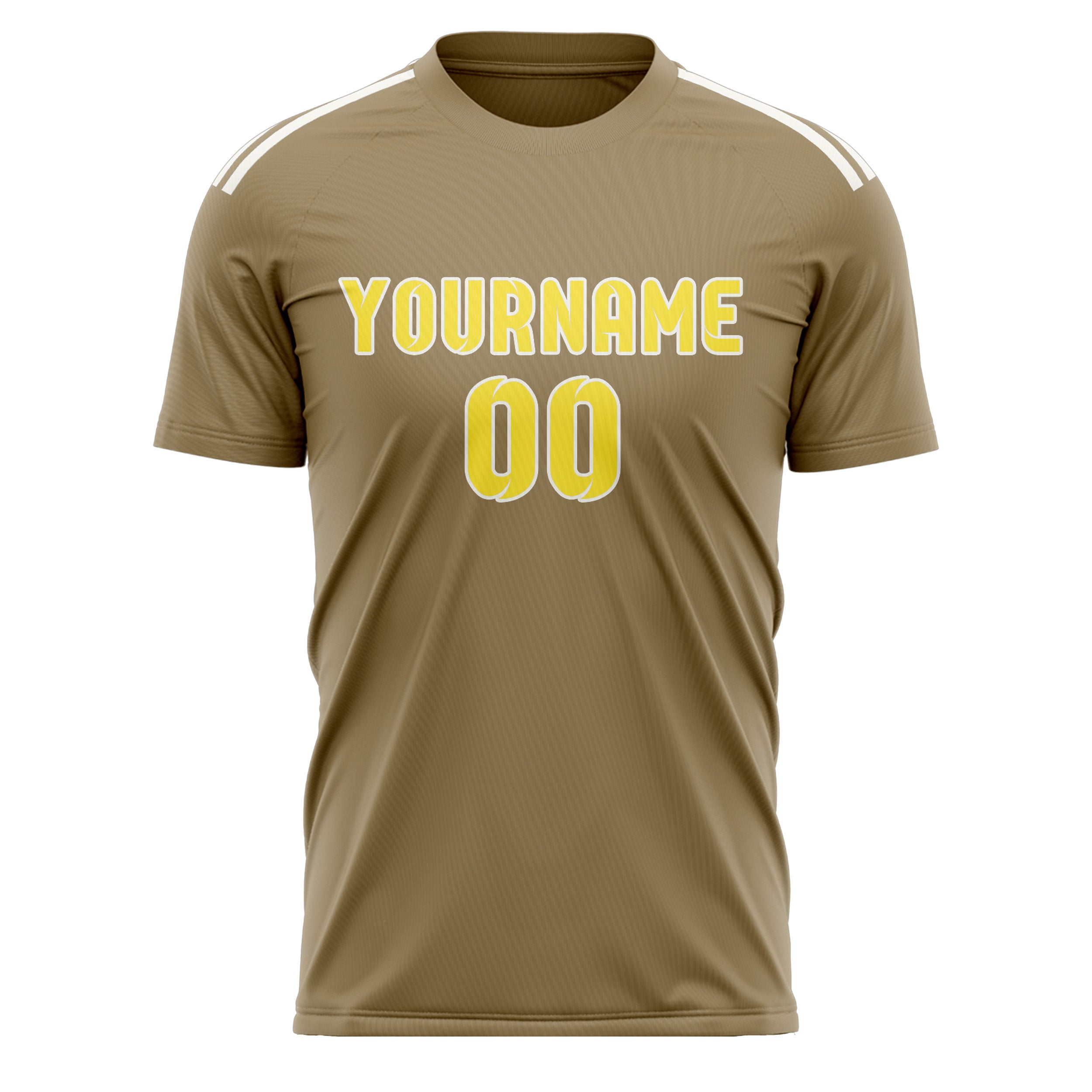Custom Light Khaki Light Yellow Soccer Jersey