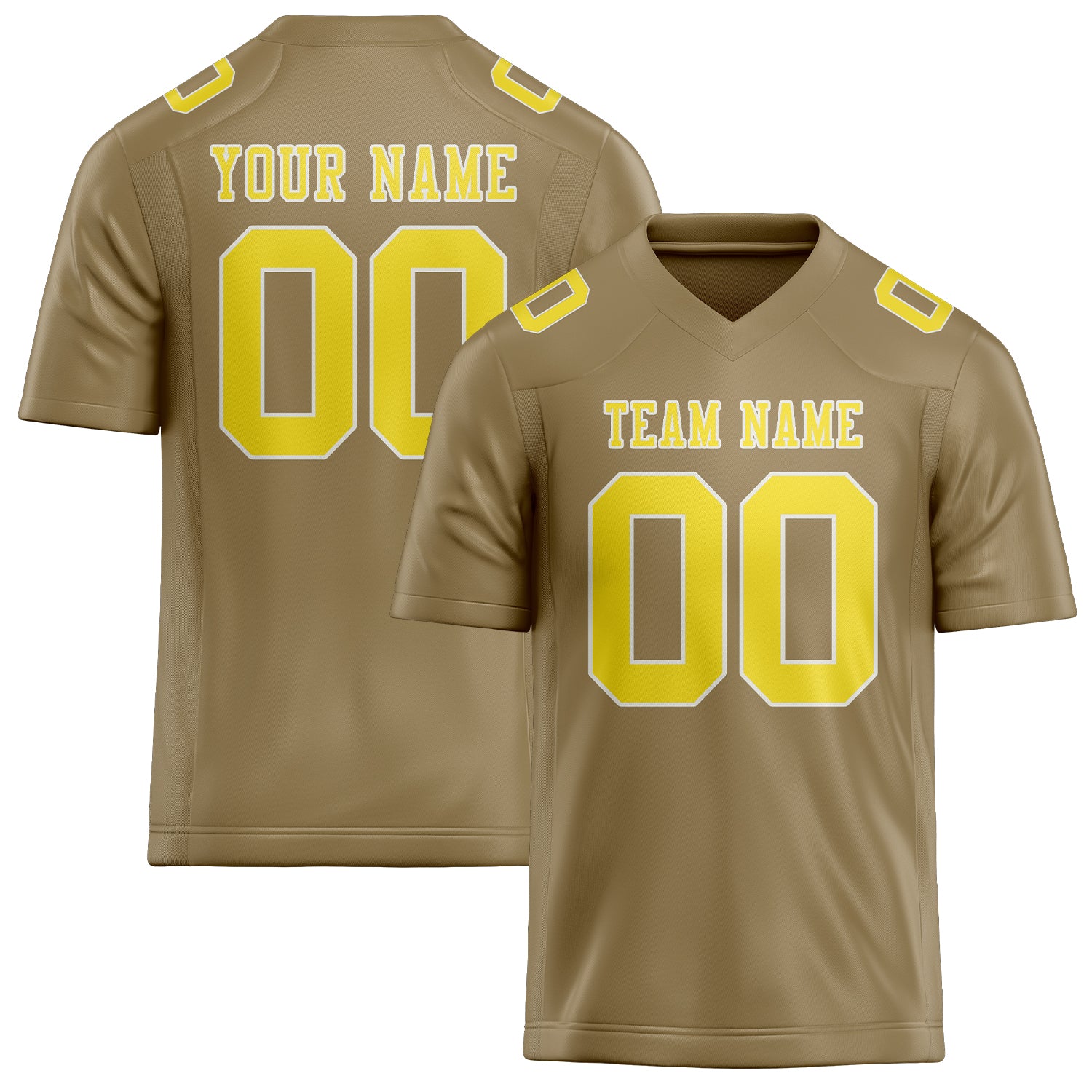 Custom Light Khaki Light Yellow Football Jersey