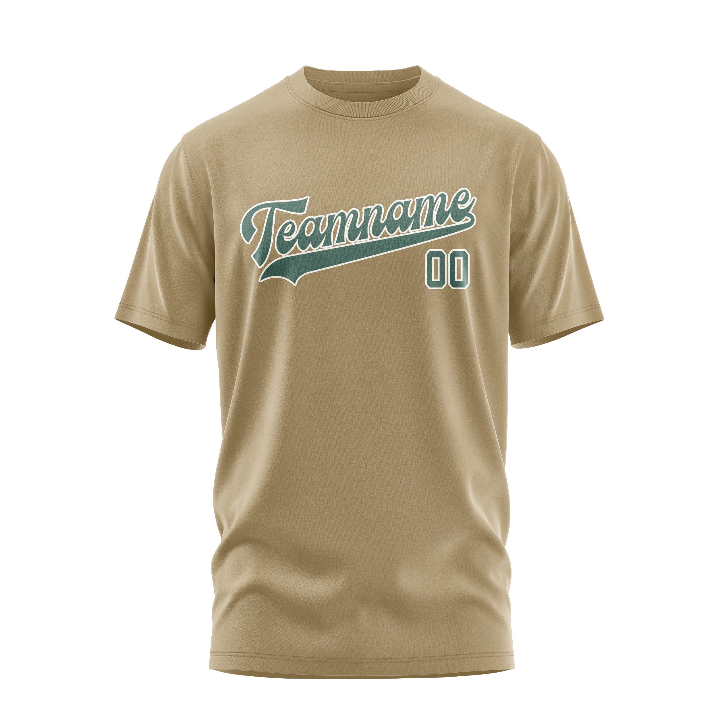 Custom Light Khaki Blue Green T-Shirt