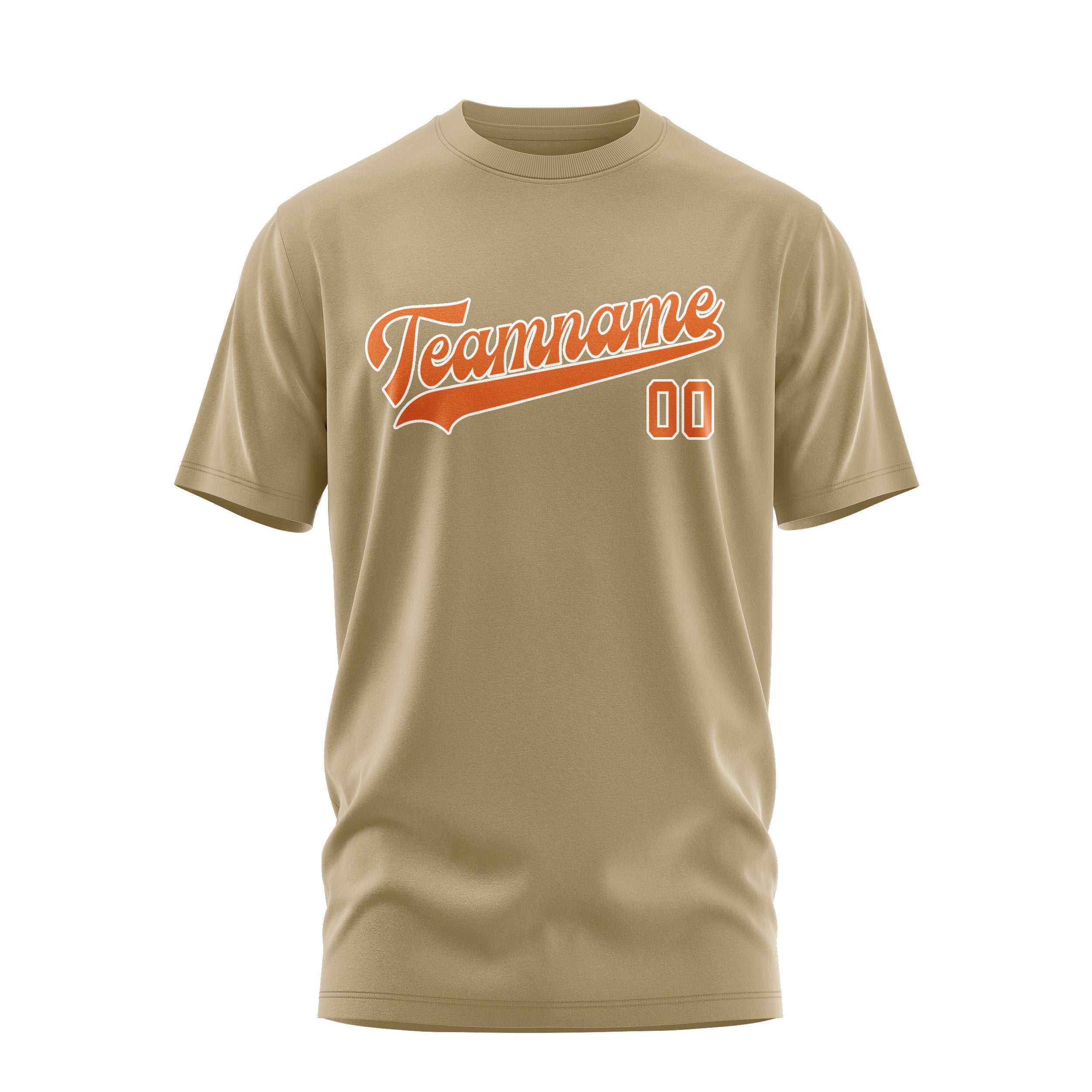 Custom Light Khaki Orange T-Shirt