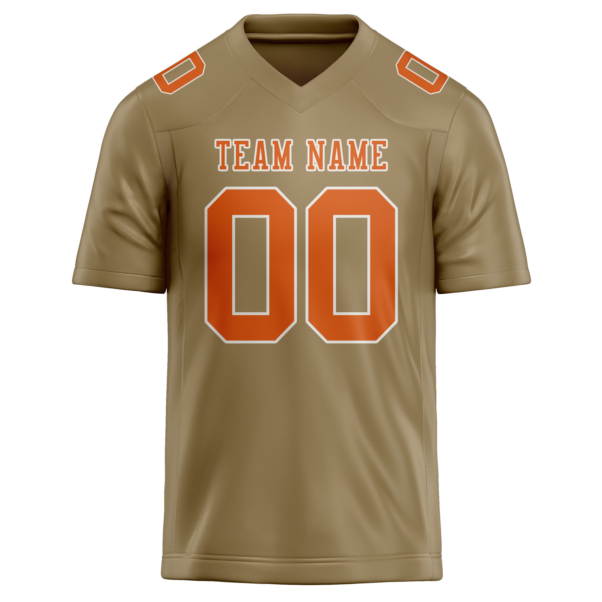 Custom Light Khaki Orange Football Jersey