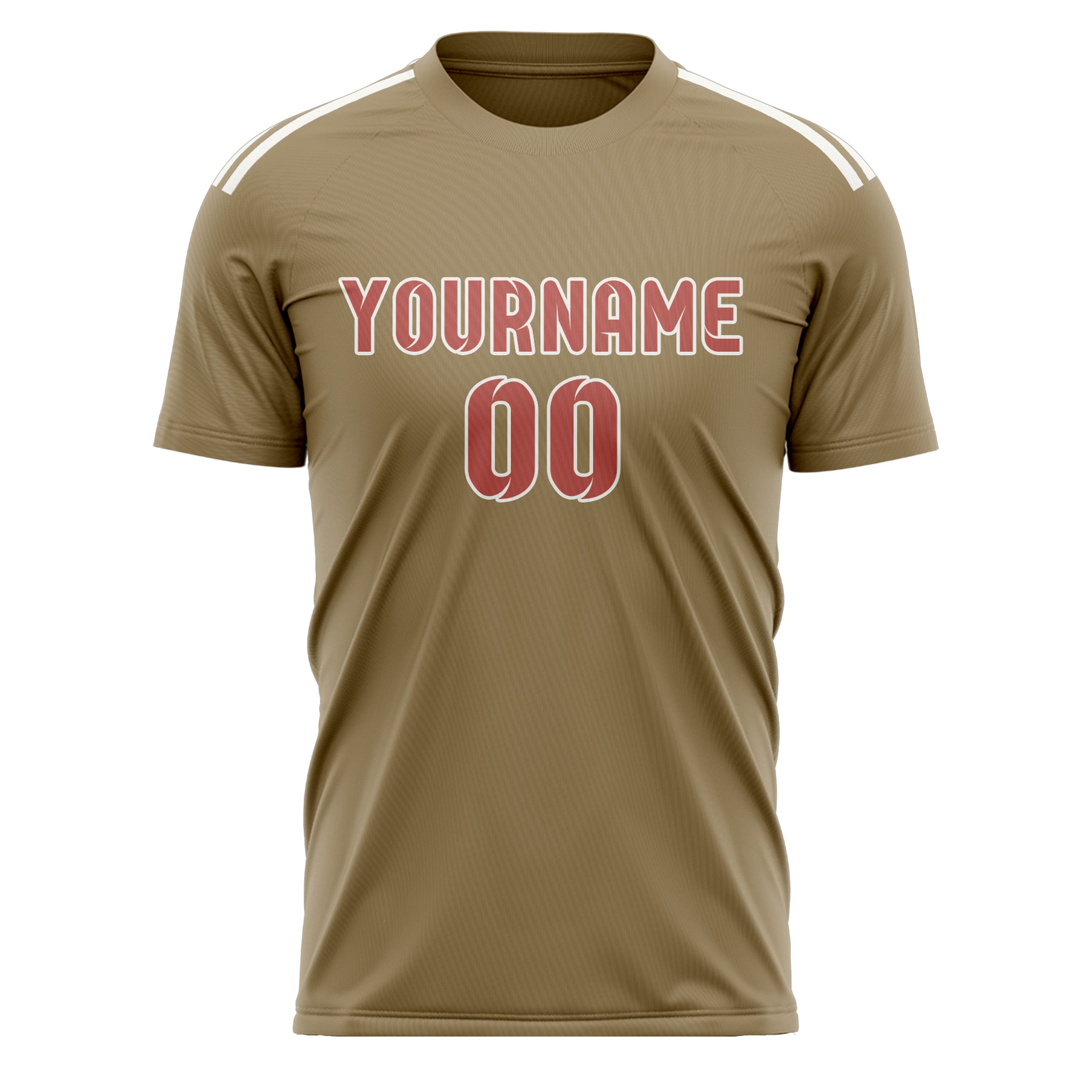 Custom Light Khaki Copper Rose Soccer Jersey