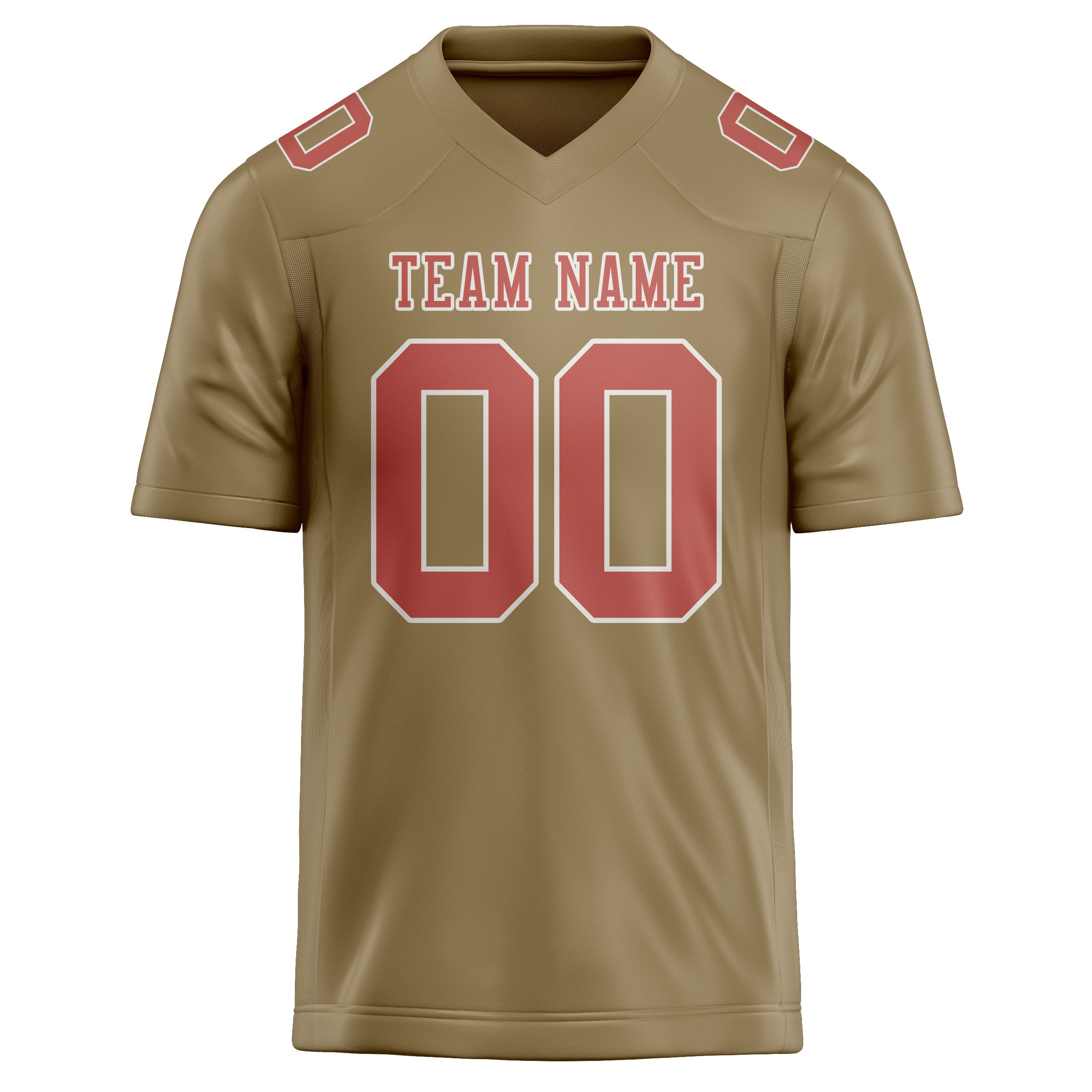 Custom Light Khaki Copper Rose Football Jersey