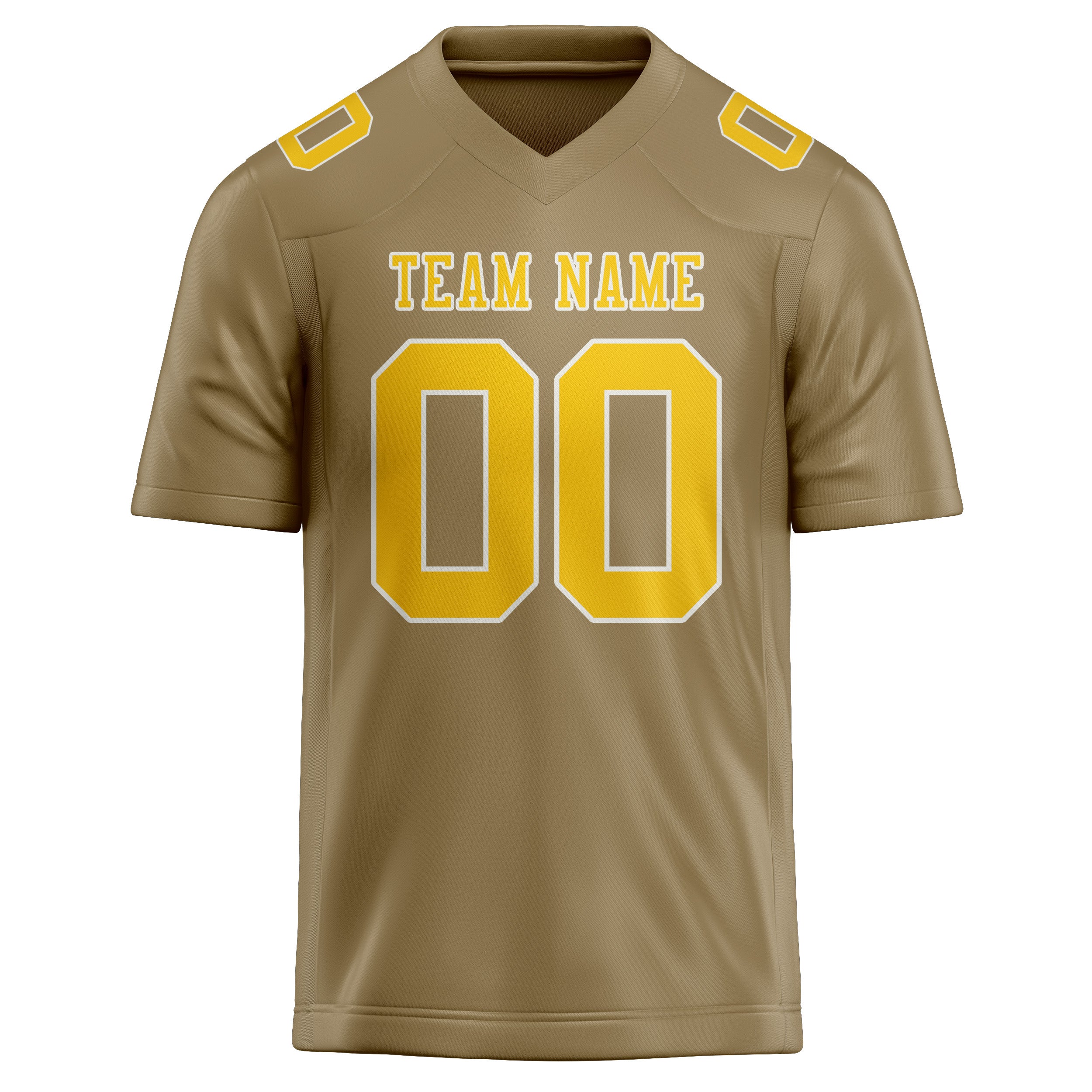 Custom Light Khaki Gold Football Jersey