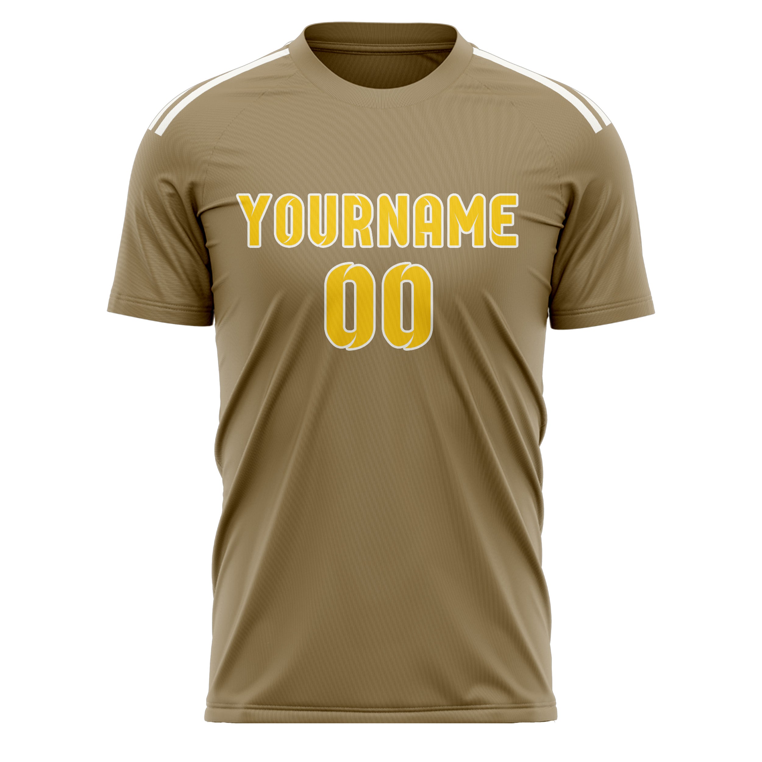 Custom Light Khaki Gold Soccer Jersey