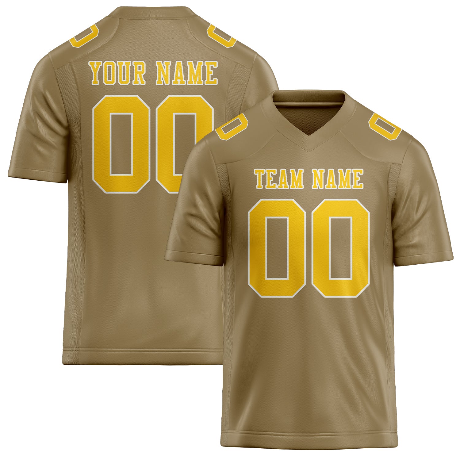 Custom Light Khaki Gold Football Jersey