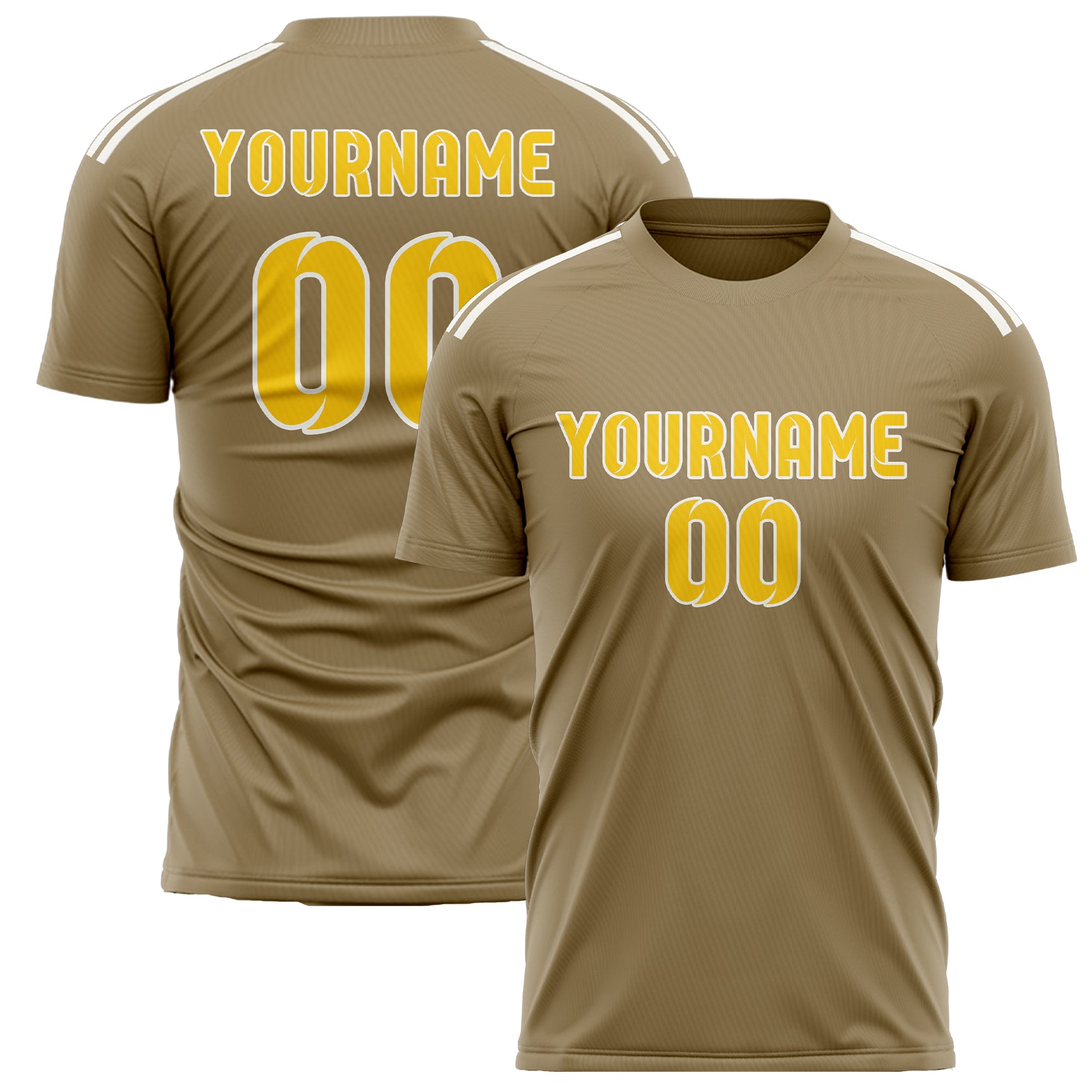 Custom Light Khaki Gold Soccer Jersey