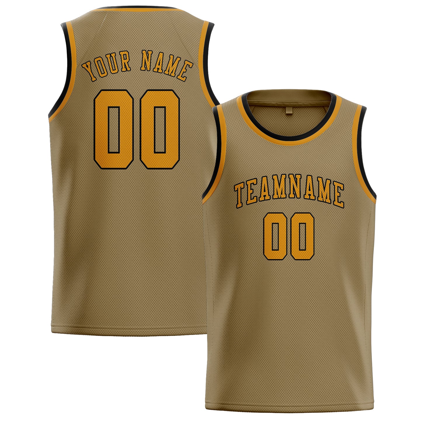 Custom Light Khaki Yellow Basketball Jersey